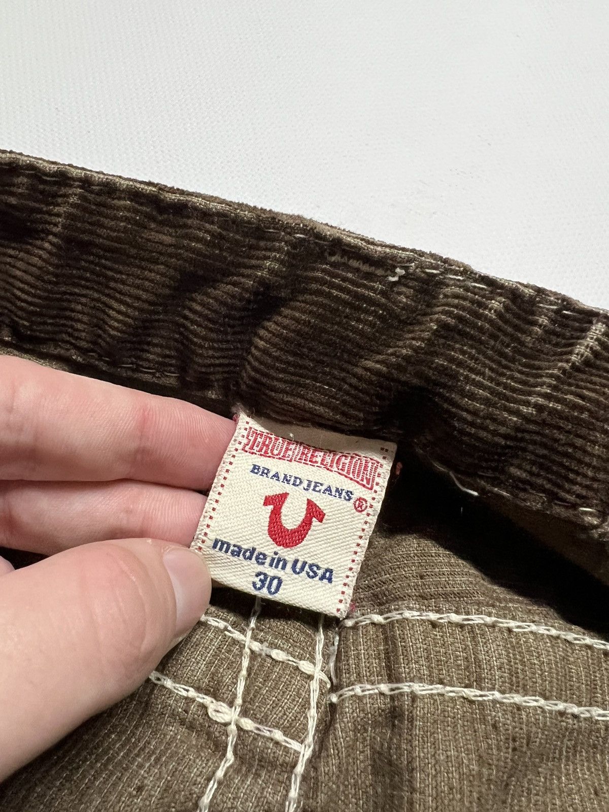 True Religion Vintage Y2k True Religion Brown🤎 Velvet Denim Jeans Rare 90s Size 30" / US 8 / IT 44 - 15 Thumbnail