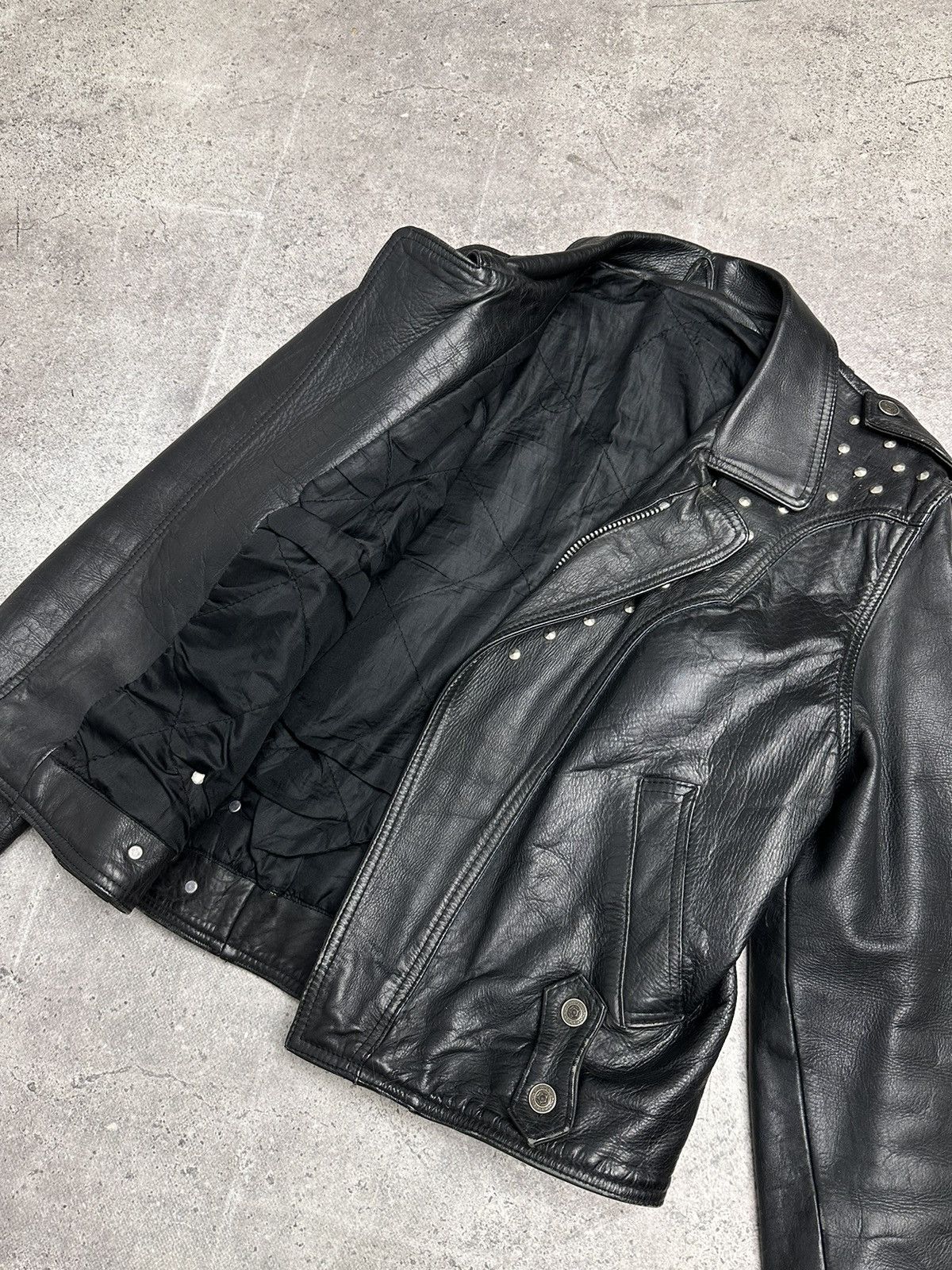 14th Addiction Vintage Leather Jacket Schott Racing Moto Y2K Avantgarde GOA Size US M / EU 48-50 / 2 - 3 Thumbnail