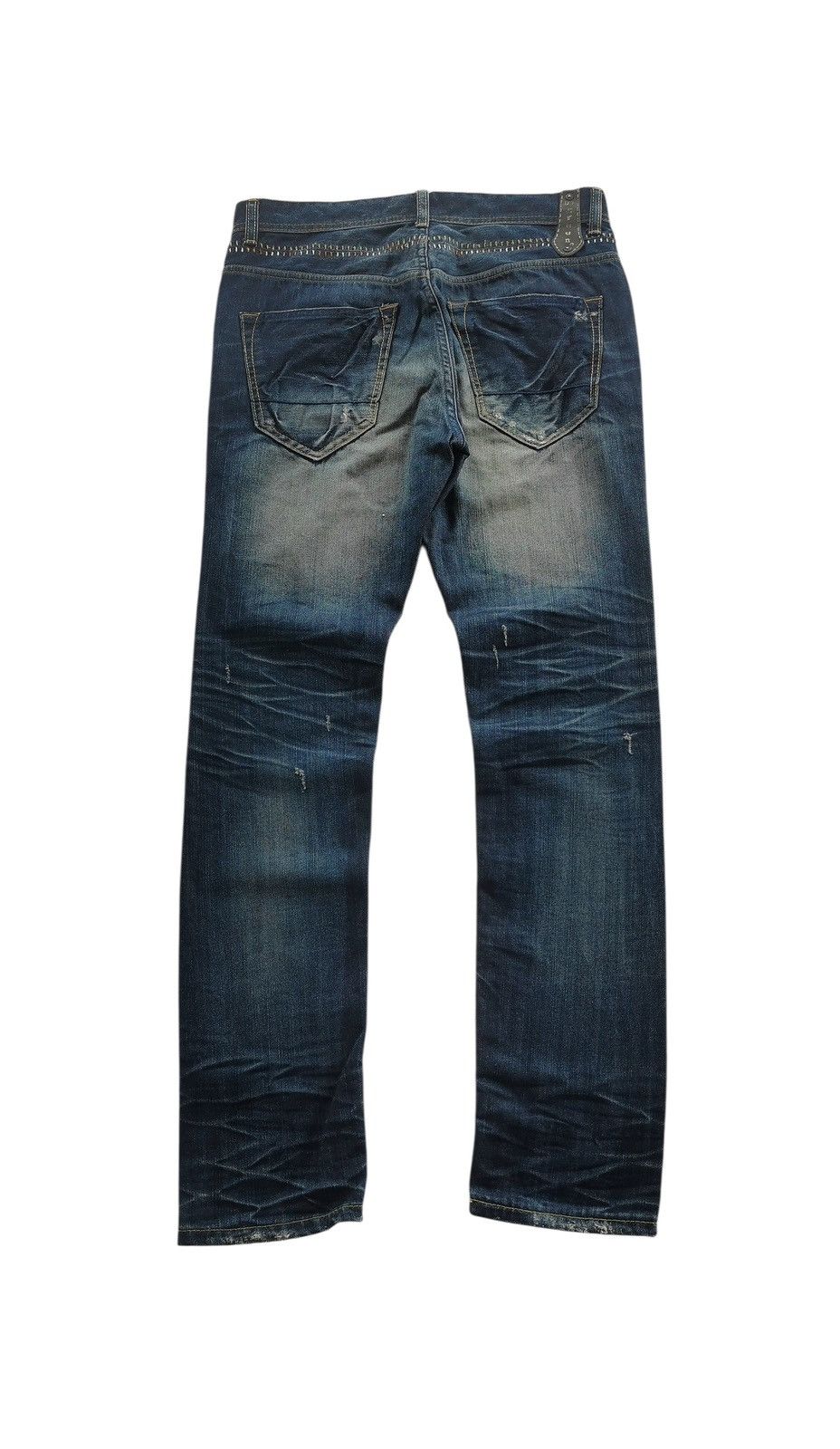 PPFM Mighty Distressed Denim Whiskering Jeans Japan Size US 32 / EU 48 - 3 Thumbnail