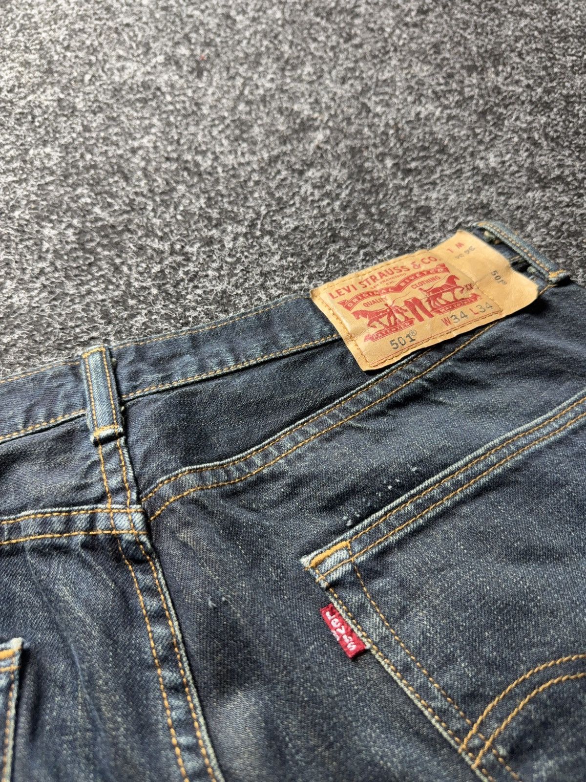 Levi's 00s Y2K USA Levi’s 501 Dark Wash Straight Leg Jeans W34 Size US 34 / EU 50 - 14 Thumbnail
