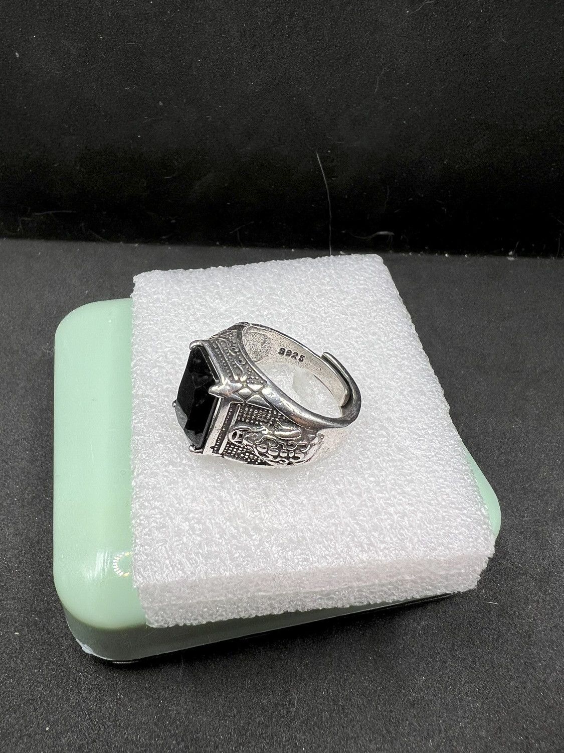 Jewelry Black Square Cz Silver Ring - Size 9 Size ONE SIZE - 3 Thumbnail