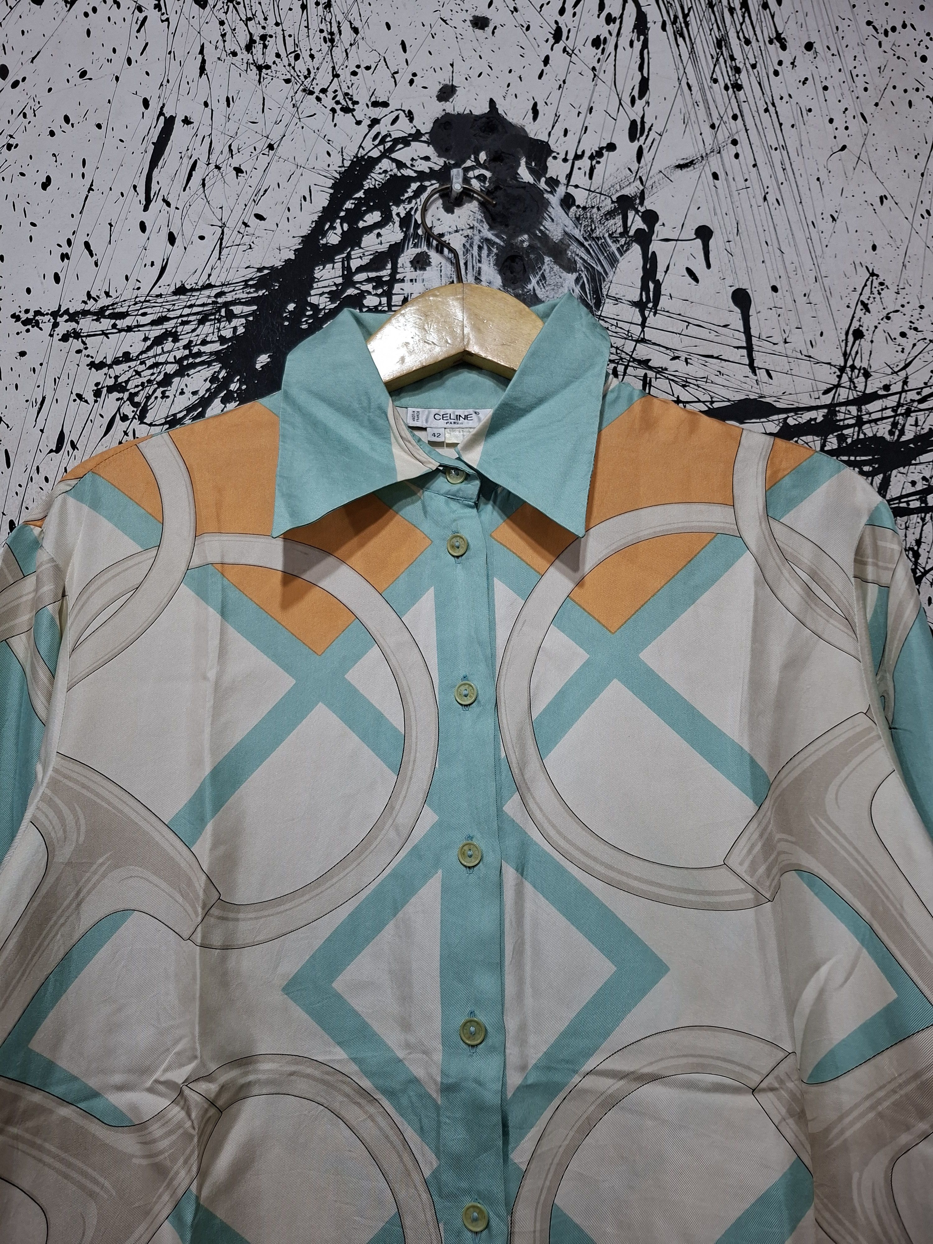 Celine 90'S CELINE PARIS BAROQUE SILK PRINTED SHIRT Size L / US 10 / IT 46 - 3 Thumbnail