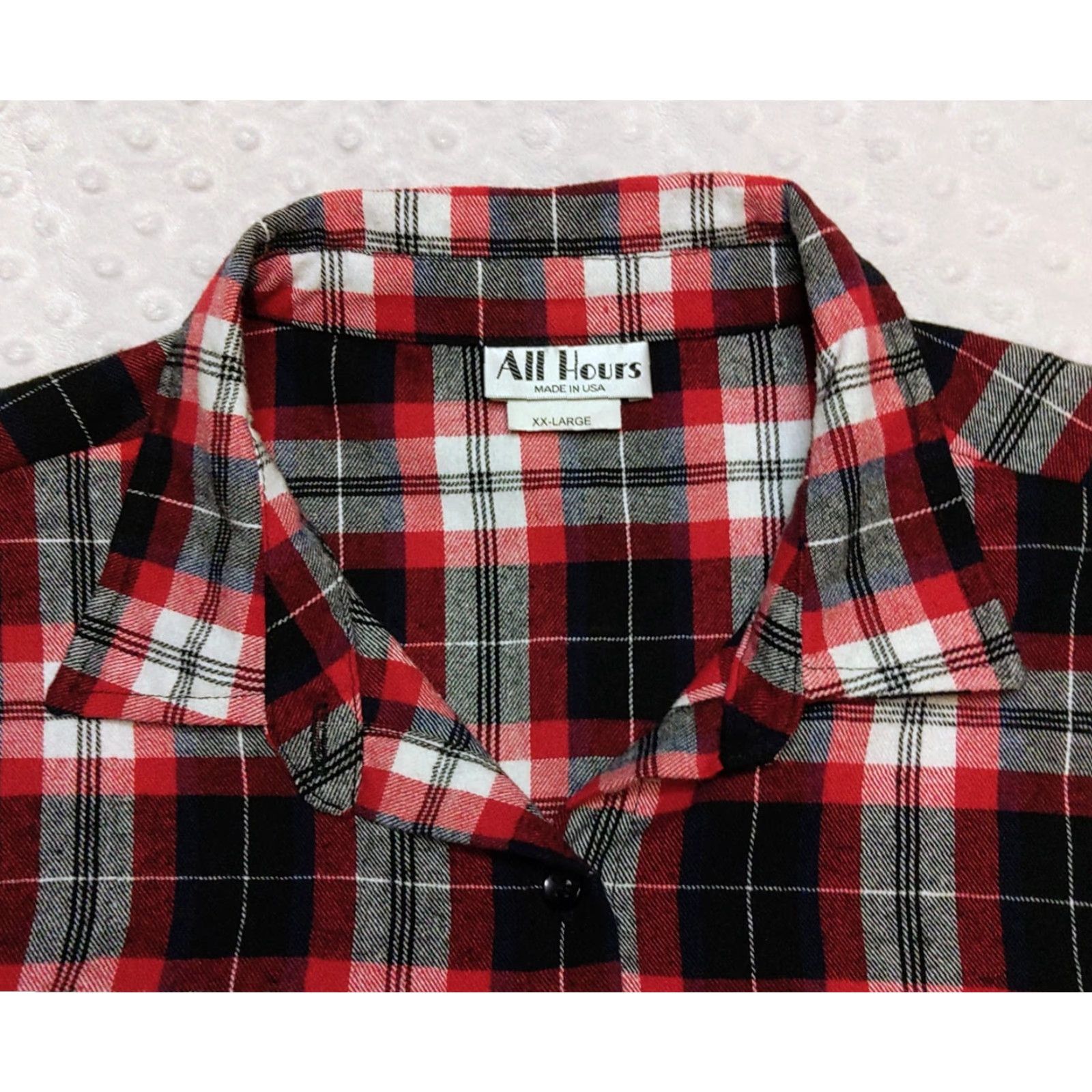 Vintage VINTAGE All Hours Shirt 2XL Red Black Plaid Flannel Womens 1980s USA Made Size XXL / US 16-18 / IT 52-54 - 5 Thumbnail