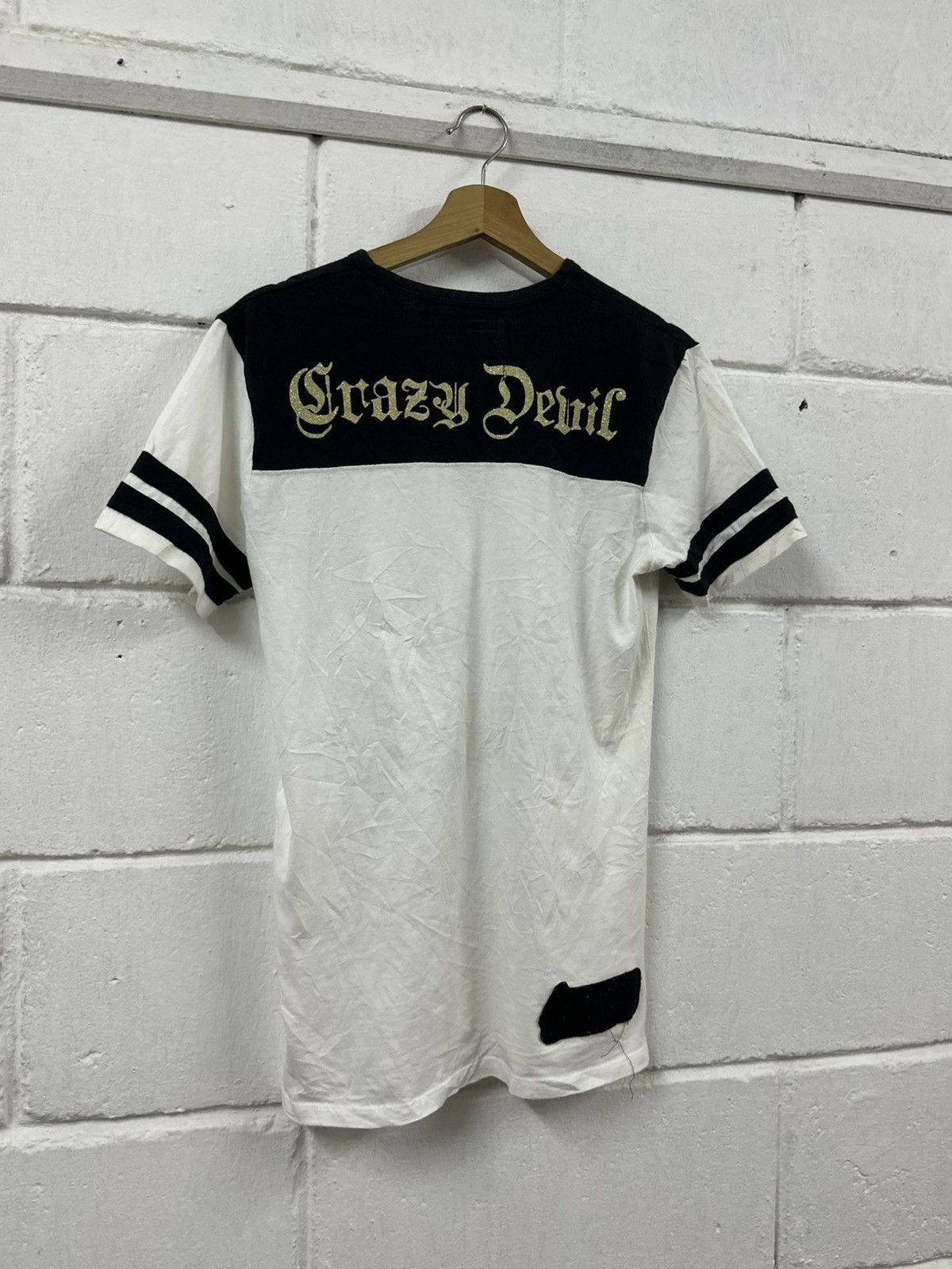 semanticdesign Vintage Crazy Devil Japanese Poem V-Neck T-Shirt Size US M / EU 48-50 / 2 - 14 Thumbnail