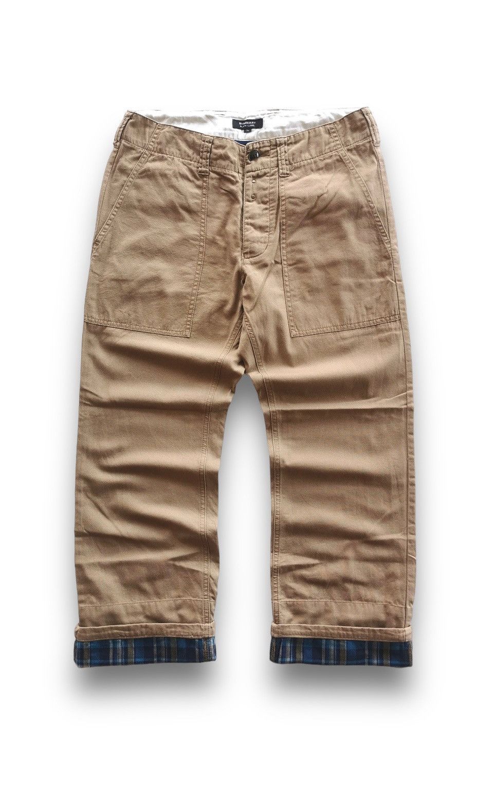 Burberry Designer Burberry Blue Checkered Legs Fatigue Pants Size US 31 - 1 Thumbnail
