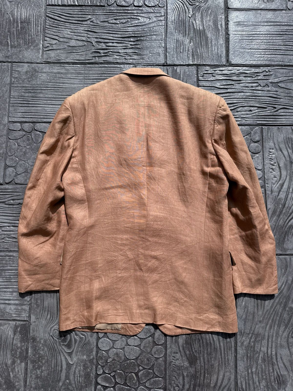 Christian Dior Monsieur 1980’s Christian Dior Monsieur Tailored Linen Peach Blazer Size 38R - 13 Thumbnail