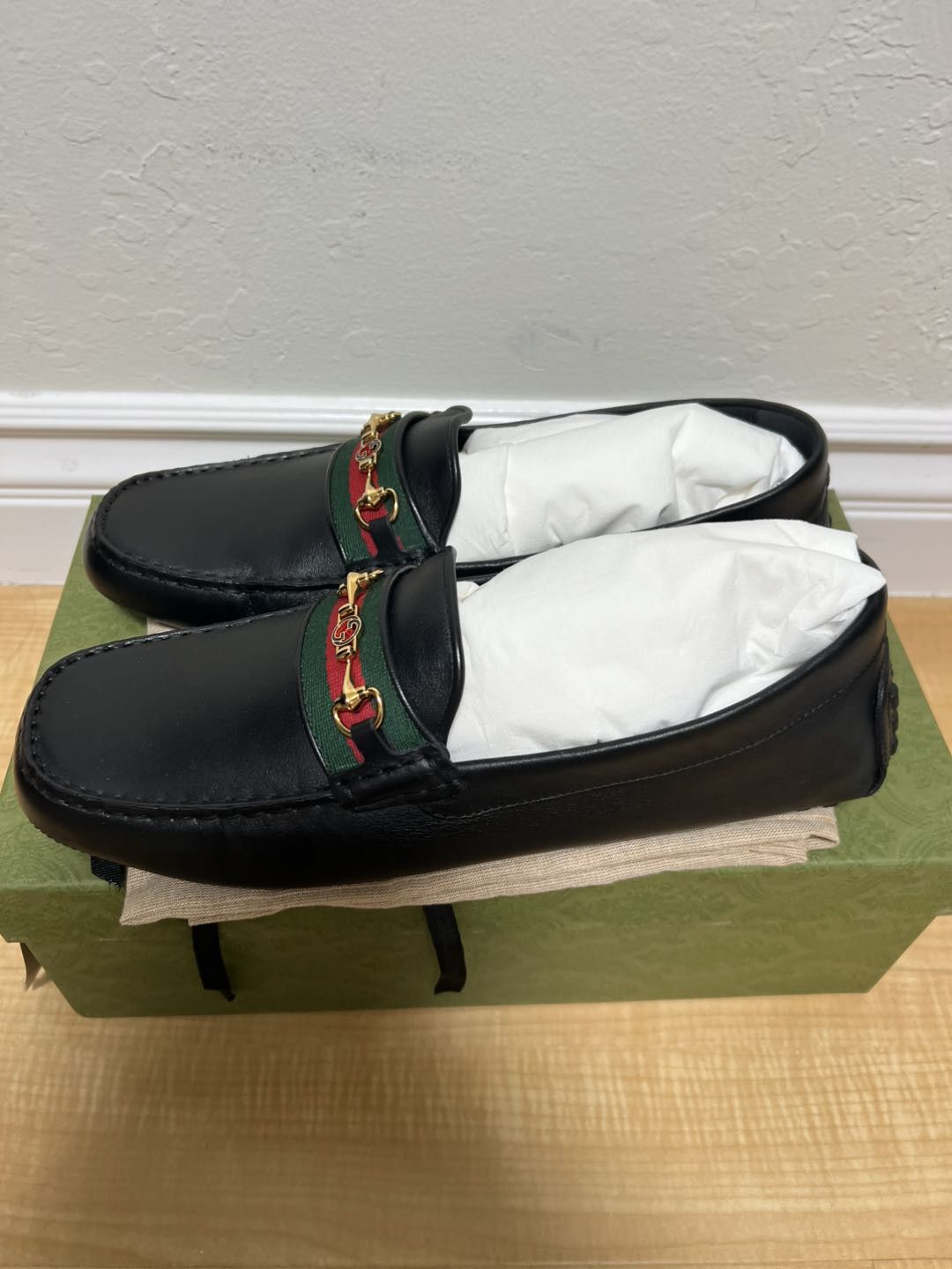 Gucci Gucci Ayrton Webbing-Trimmed Horsebit Leather Driver Loafers Size US 11.5 / EU 44-45 - 5 Thumbnail