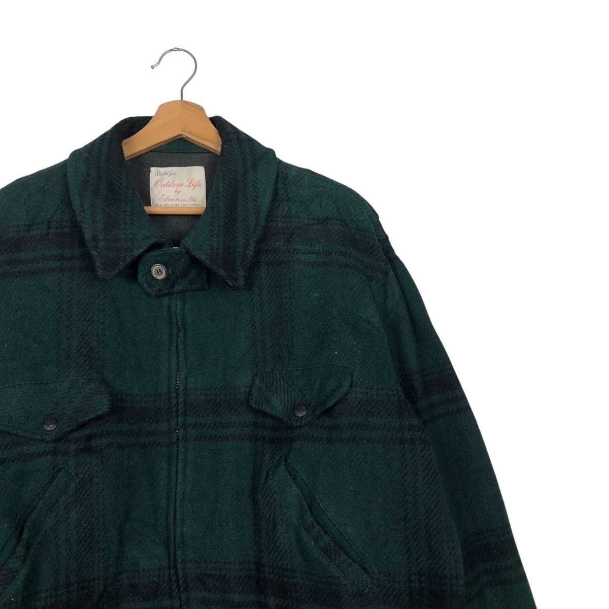 Edwin Vintage Wool Zipper Jacket Edwin Tokyo Fabric Tartan Design Size US L / EU 52-54 / 3 - 7 Thumbnail