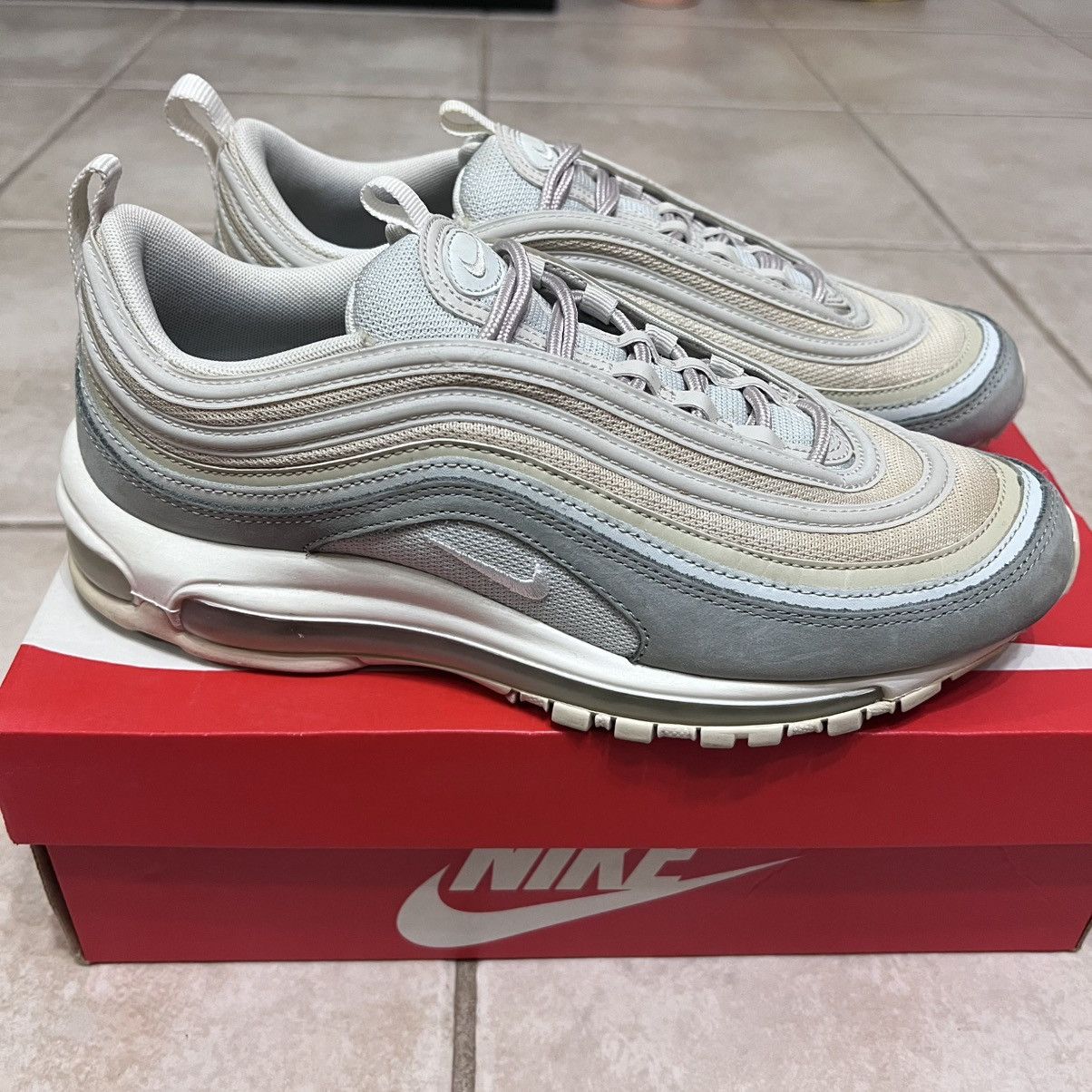 Nike Size 9.5 - Nike Air Max 97 Premium Light Pumice 312834004 AM Size US 9.5 / EU 42-43 - 1 Thumbnail