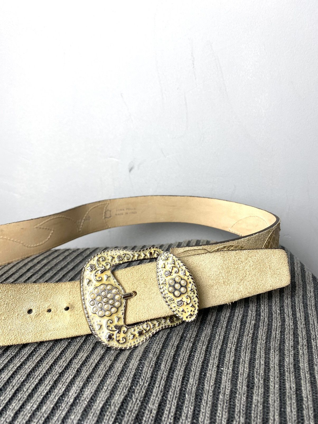 Cowboy Equipment Italy Made Vintage Cowboy Western Belt Snake Leather Size ONE SIZE - 9 Thumbnail