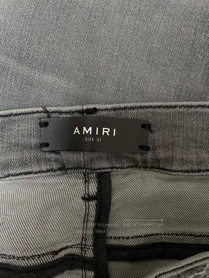 Amiri Amiri Size 31 Grey patchwork ripped jeans with tag. Size US 31 - 3 Thumbnail