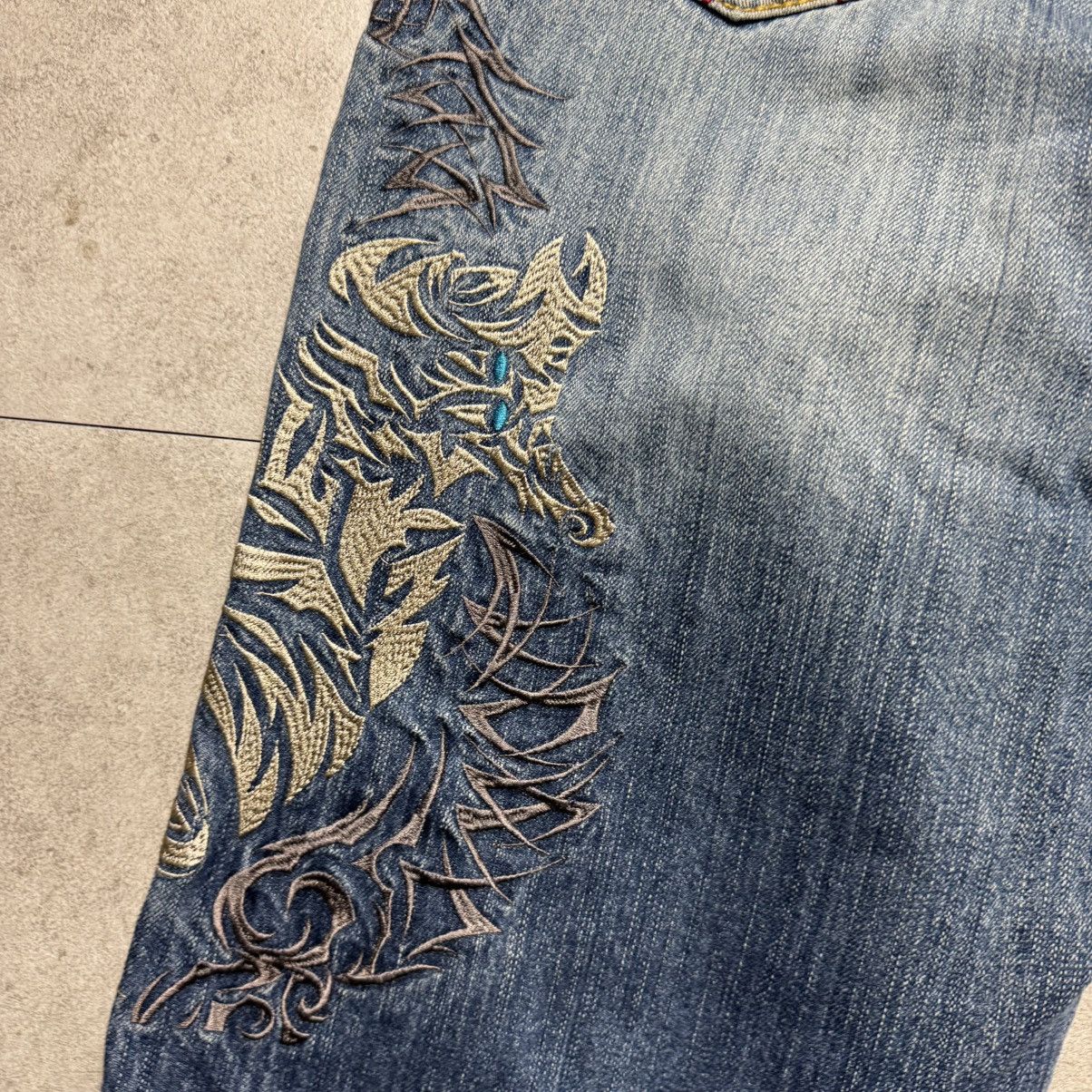 Anime × Japanese Brand EVANGELION x NISHIKI 00s Embroidered wide cut denim Size US 38 / EU 54 - 4 Thumbnail