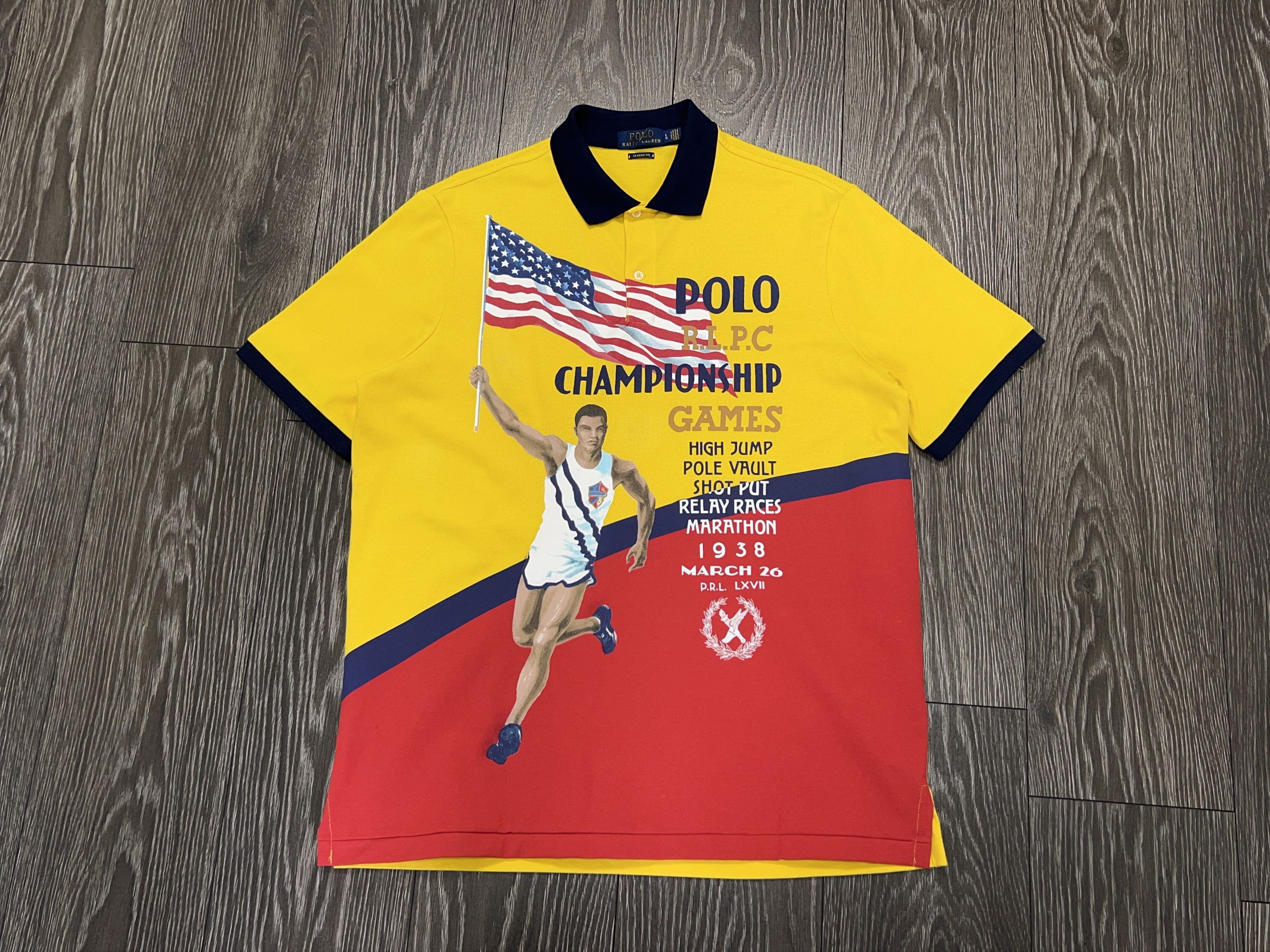 Polo Ralph Lauren Mens Championship 1938 Games Olympic Big Logo T Shirt Size L Size US L / EU 52-54 / 3 - 1 Thumbnail