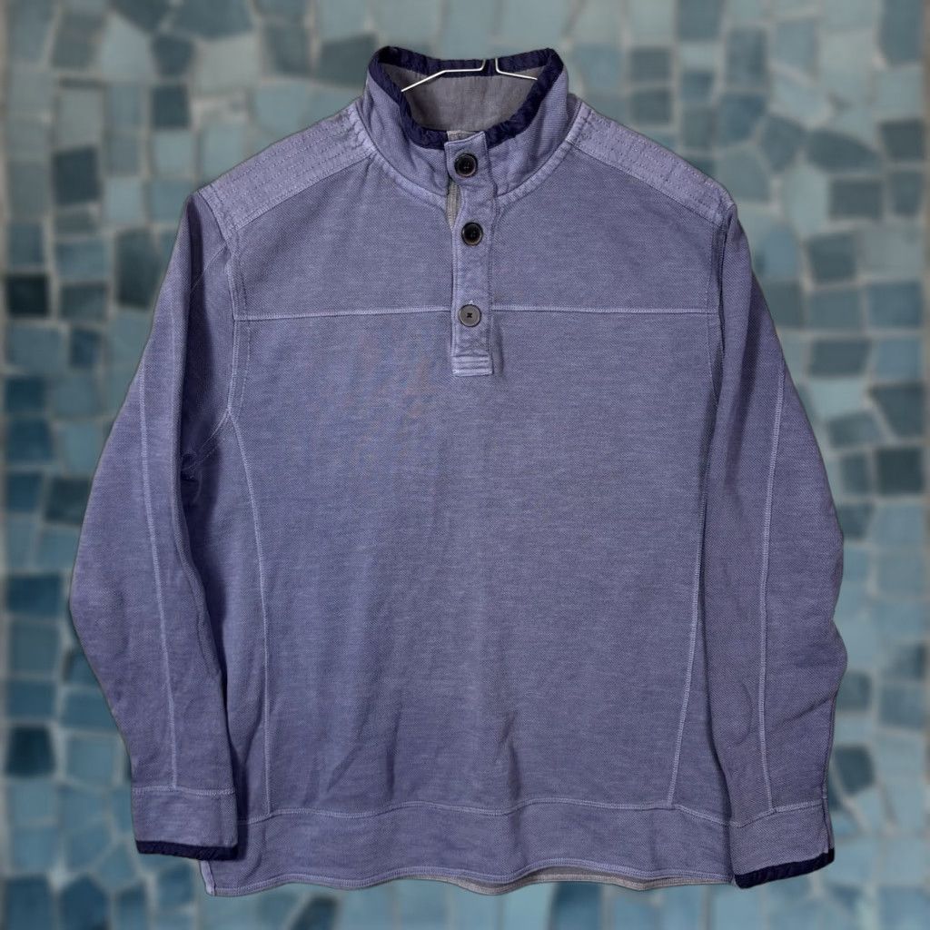 Johnston & Murphy Johnston & Murphy Jacket Mens L Washed Slub Pique 1/4 Button Henley Pullover NEW Blue Jacket Mens L Size US L / EU 52-54 / 3 - 1 Thumbnail