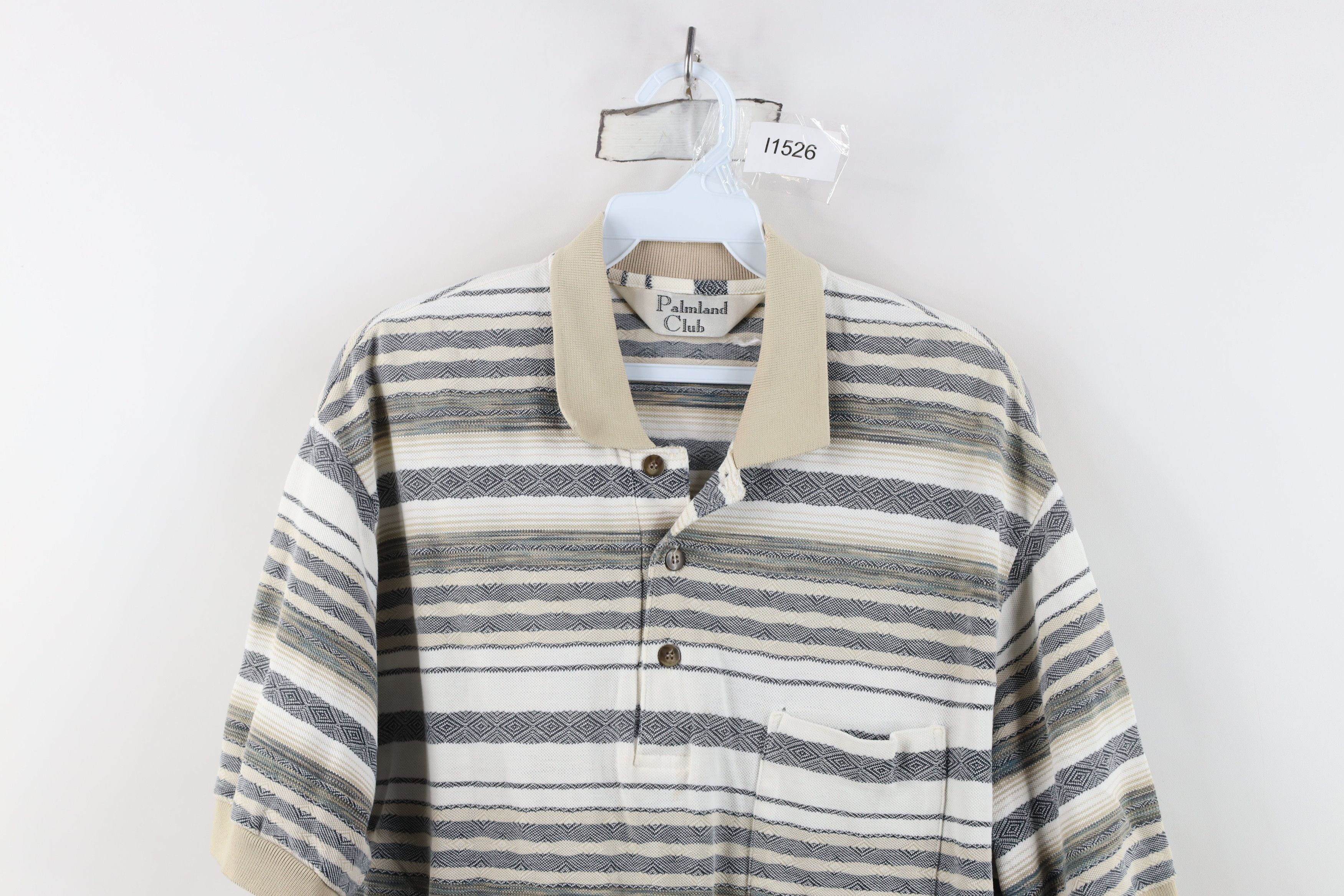 Vintage Vintage 90s Streetwear Fair Isle Striped Knit Polo Shirt Size US M / EU 48-50 / 2 - 2 Thumbnail