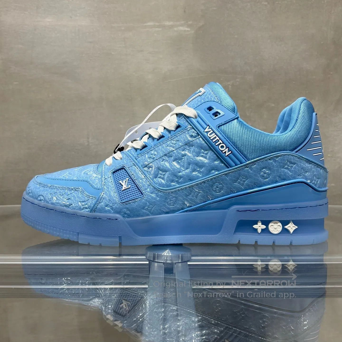 Louis Vuitton Louis Vuitton Trainer New Full-Print Blue shoes Size US 7.5 / EU 40-41 - 3 Thumbnail