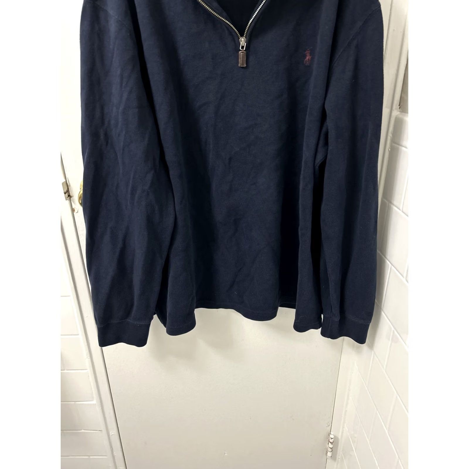 Ralph Lauren VINTAGE Polo Ralph Lauren Sweater Men 2XL Blue Navy 1/4 Zip Pullover Made In USA L/S Size US XXL / EU 58 / 5 - 3 Thumbnail