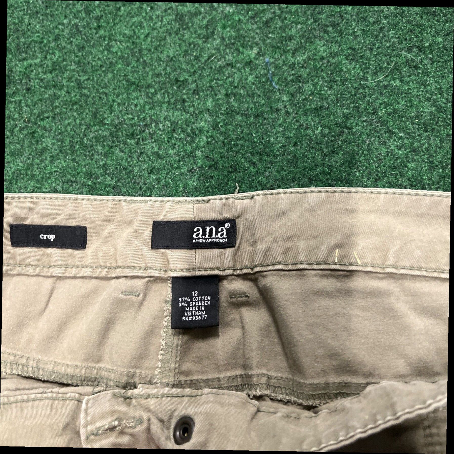 Vintage Ana A New Approach Women’s Khaki Brown Green Crop Cargo Pants Size 14 Size 36" / US 14 / IT 50 - 6 Thumbnail