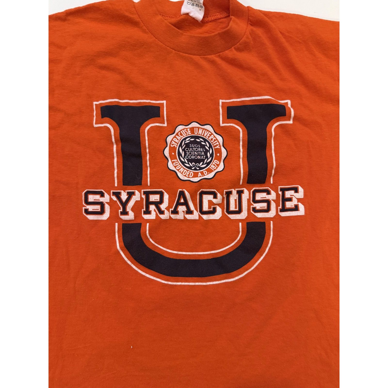 Velva Sheen Vintage 80s Syracuse TShirt Mens M Orange NCAA Basketball Size US M / EU 48-50 / 2 - 2 Thumbnail
