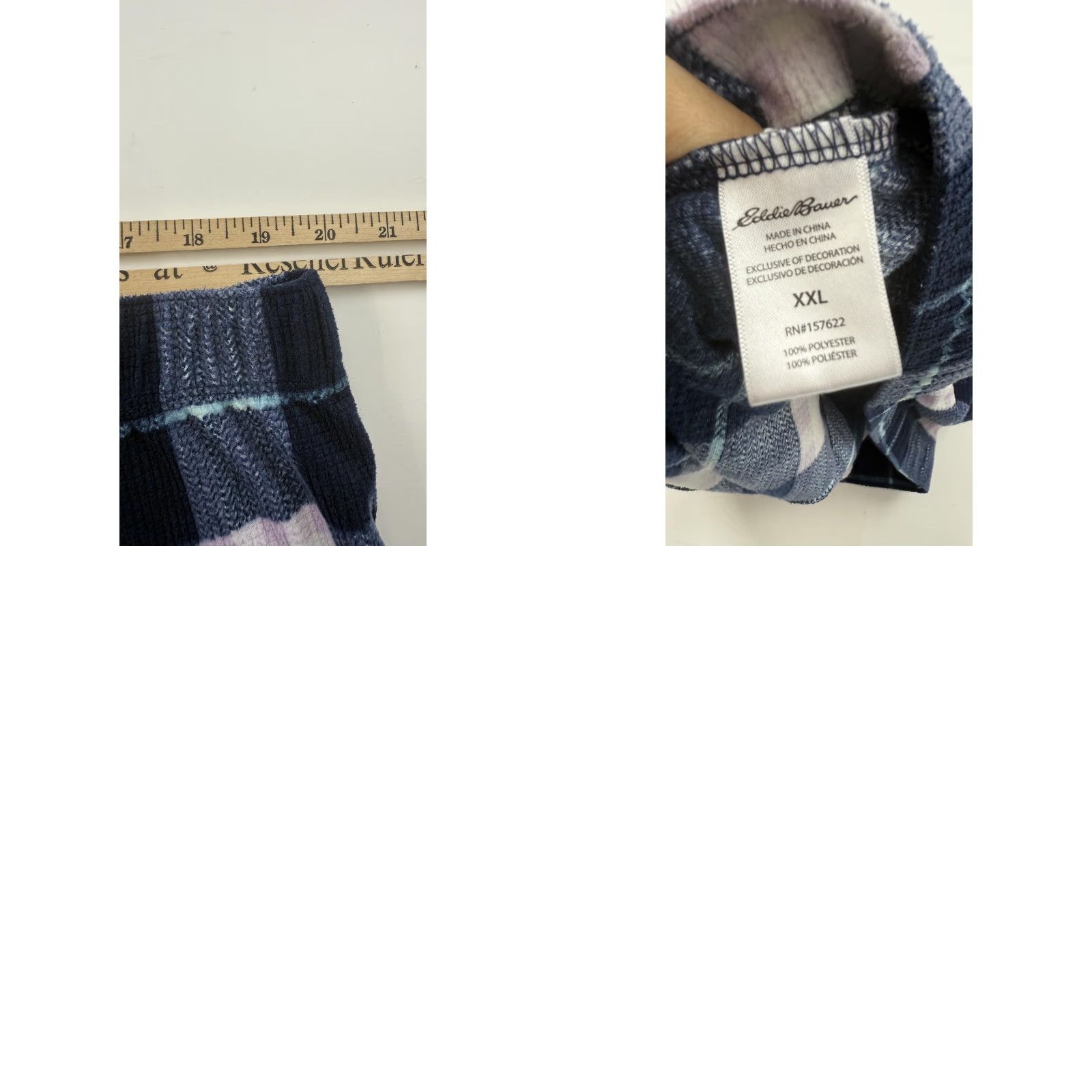 Eddie Bauer Eddie Bauer Sleepwear Shorts Womens 2XL Blue Plaid Cozy Lounge Pajama Bottoms Size 40" / US 18 - 8 Thumbnail