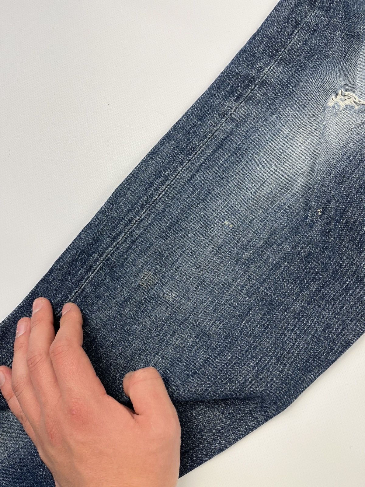 DC × Japanese Brand 00s Vintage DC Big Logo Denim Faded Distressed Jeans Y2K Size US 32 / EU 48 - 19 Thumbnail