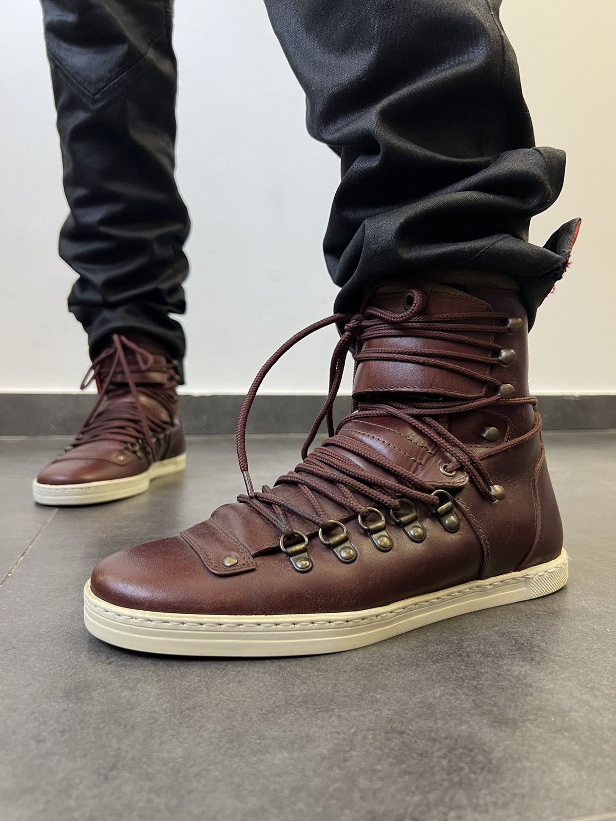 SWEAR London RAF Simons AW 2010 multi-lace type high top leather sneakers Size US 9 / EU 42 - 2 Thumbnail