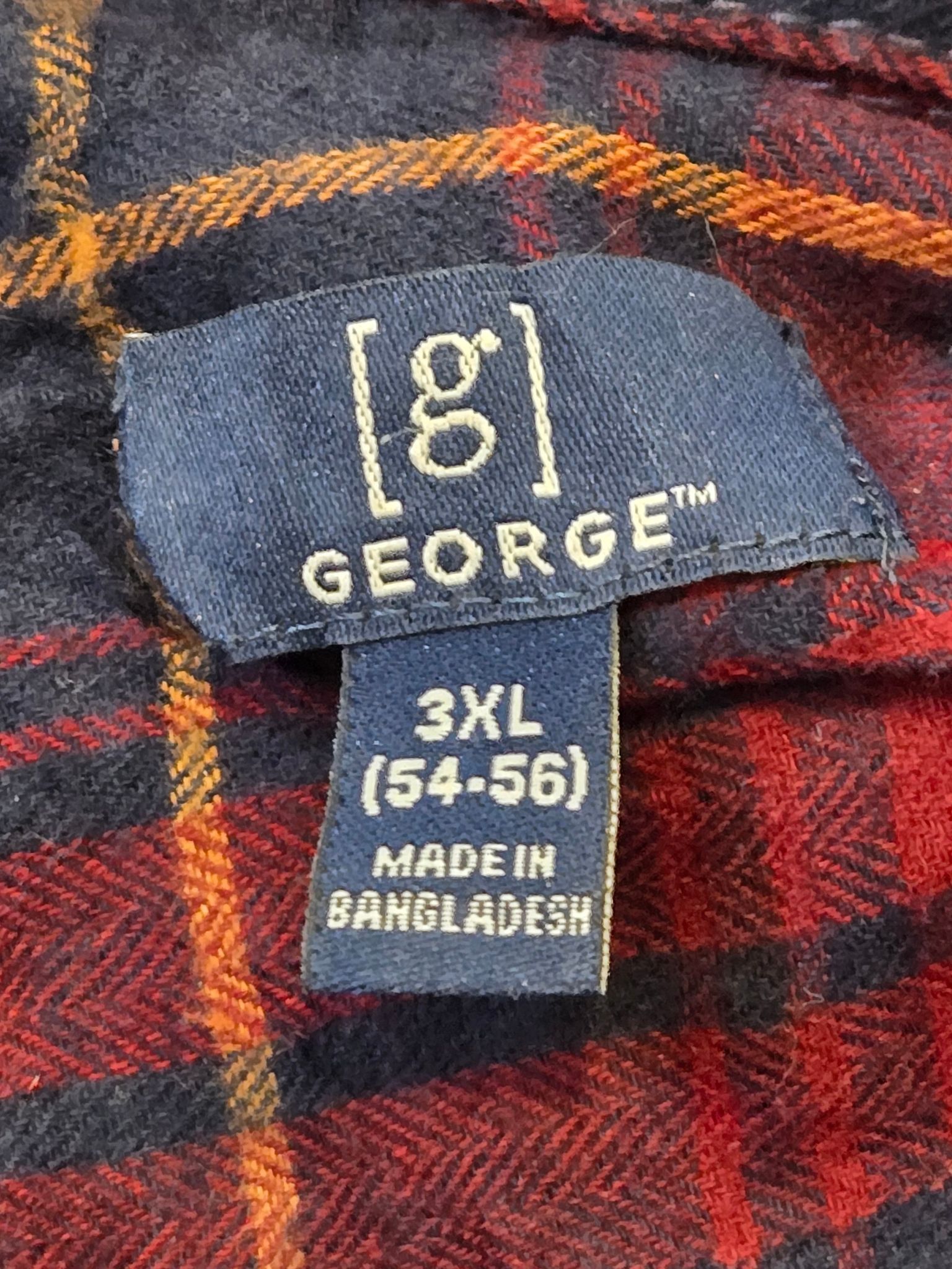 George George Shirt Mens 3XL Plaid Flannel Long Sleeve Button Up Size US XXL / EU 58 / 5 - 2 Thumbnail