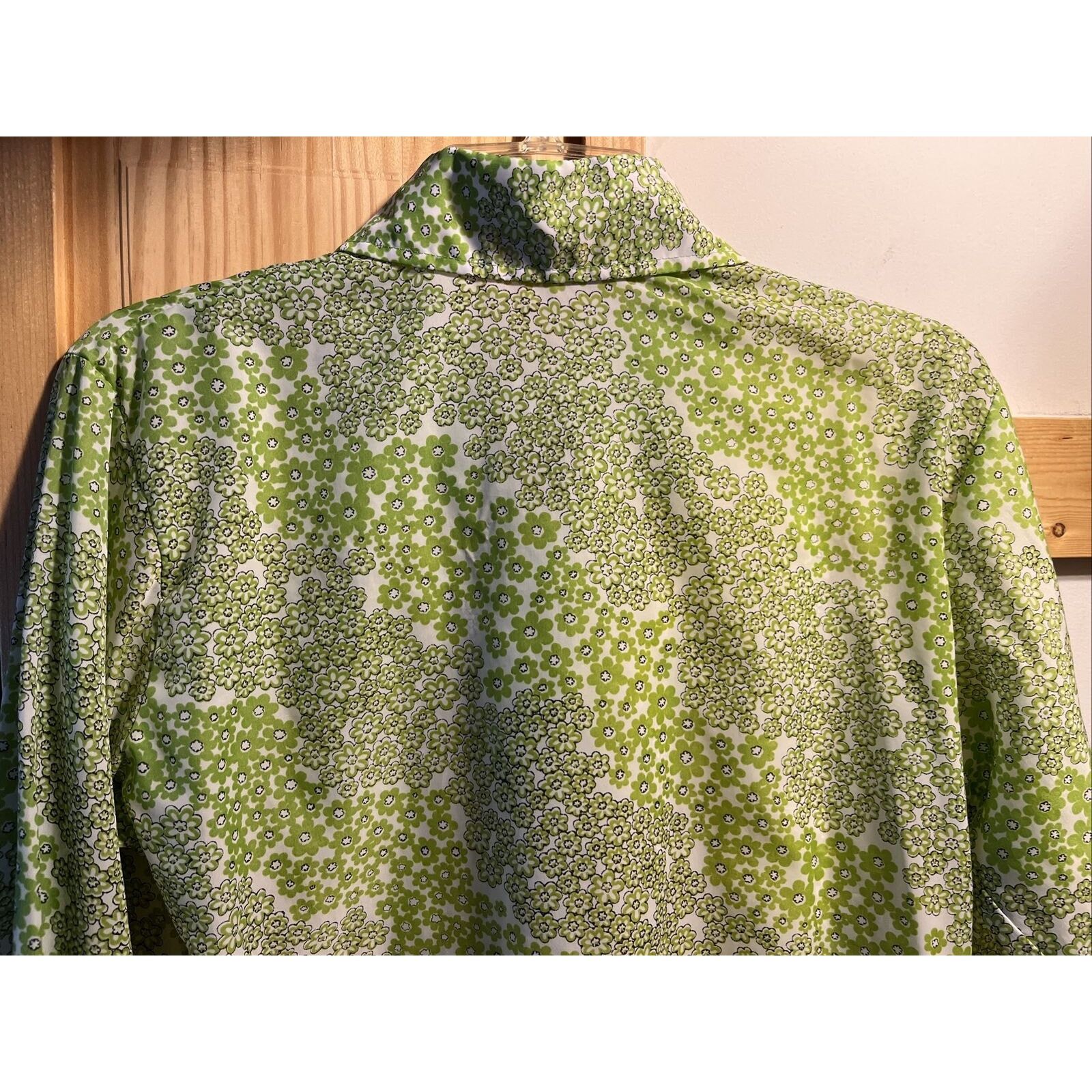 Other Skyr Vintage Womens M Shirt Green Nylon Disco Floral Button Size M / US 6-8 / IT 42-44 - 10 Thumbnail