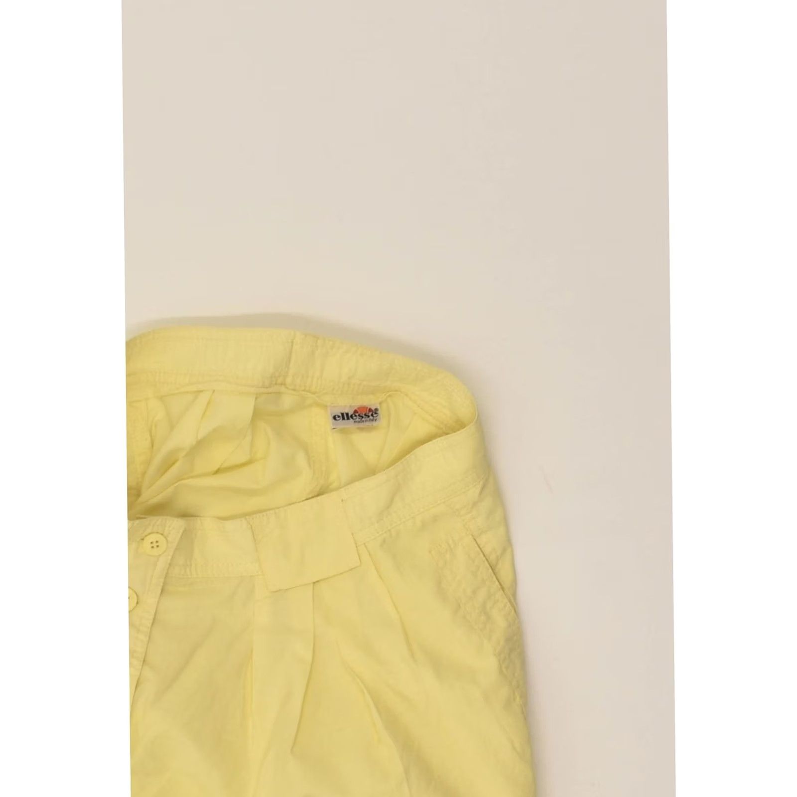 Ellesse ELLESSE Womens Pegged Casual Shorts US 8 Medium Yellow Cotton W25 Size 32" / US 10 / IT 46 - 3 Thumbnail