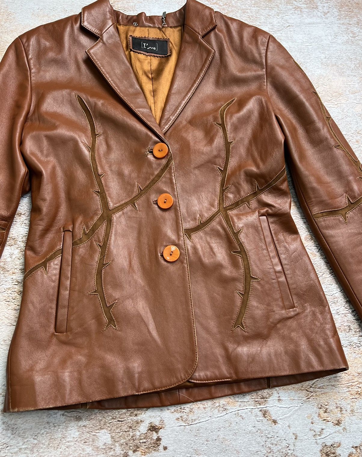 Vintage Vintage Japanese retro leather blazer jacket Size S / US 4 / IT 40 - 4 Thumbnail