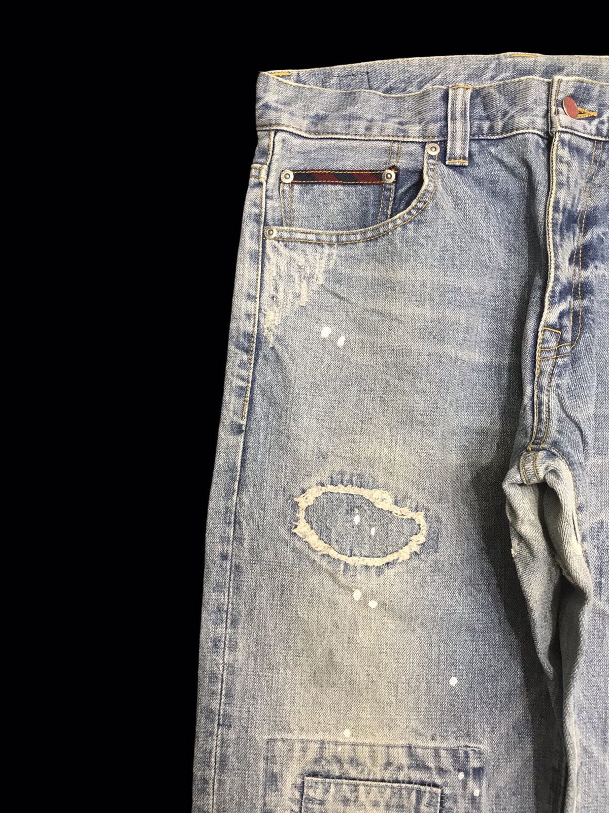 Designer 💥ULTRA RARE💥JPRESS HEAVY PATCHWORK DISTRESSED DENIM F138 Size US 32 / EU 48 - 4 Thumbnail