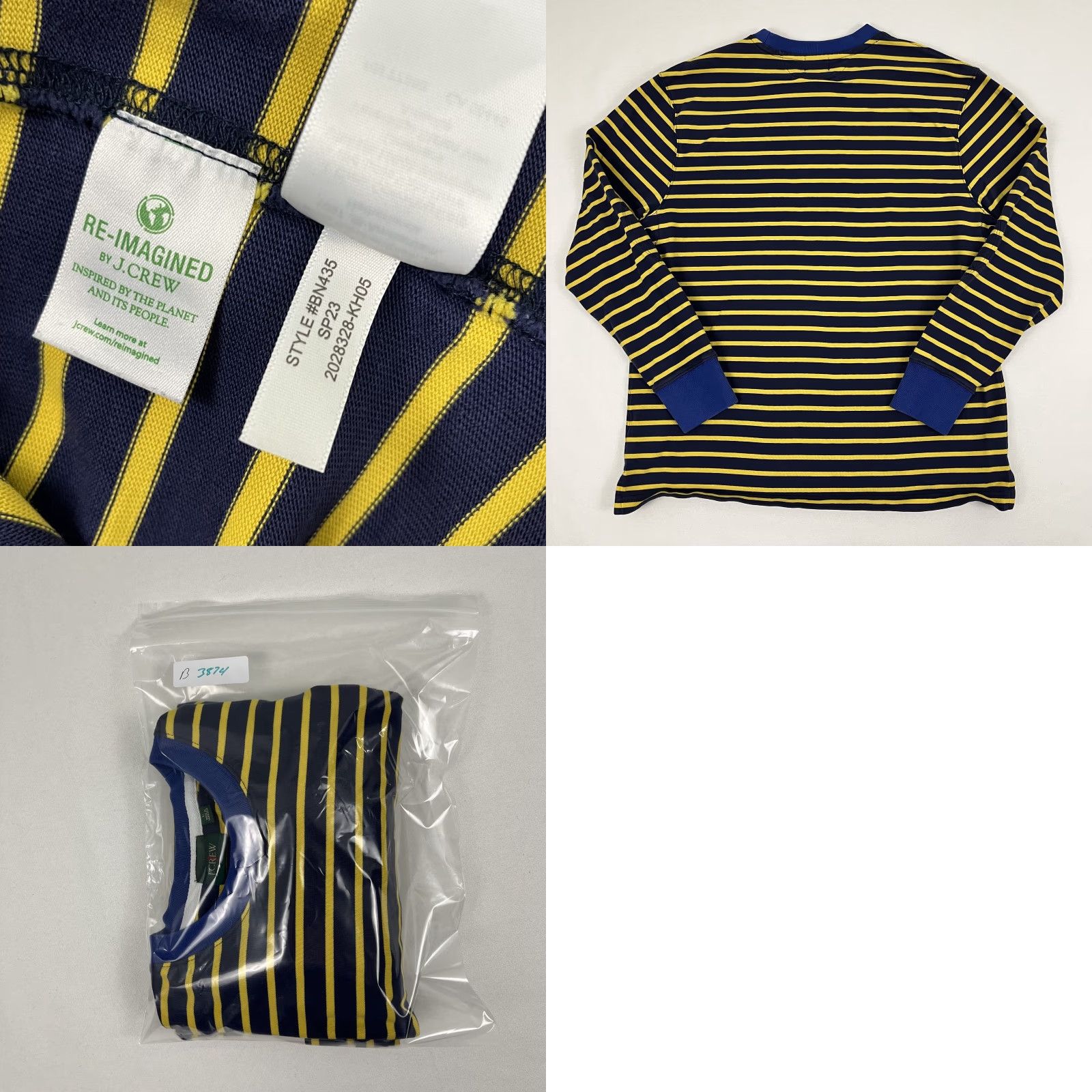 J.Crew J. Crew Shirt Mens Large Blue Yellow Striped Elbow Pads Crewneck Size US L / EU 52-54 / 3 - 8 Thumbnail