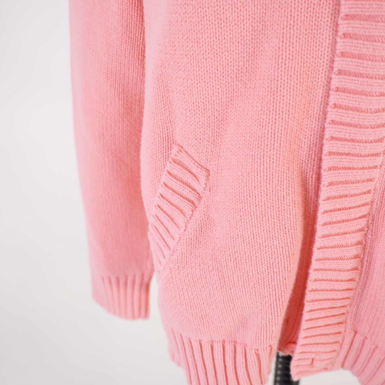 Croft & Barrow Croft & Barrow Pink Knit Full Zip Button Up Large Cotton Moc Size L / US 10 / IT 46 - 2 Thumbnail