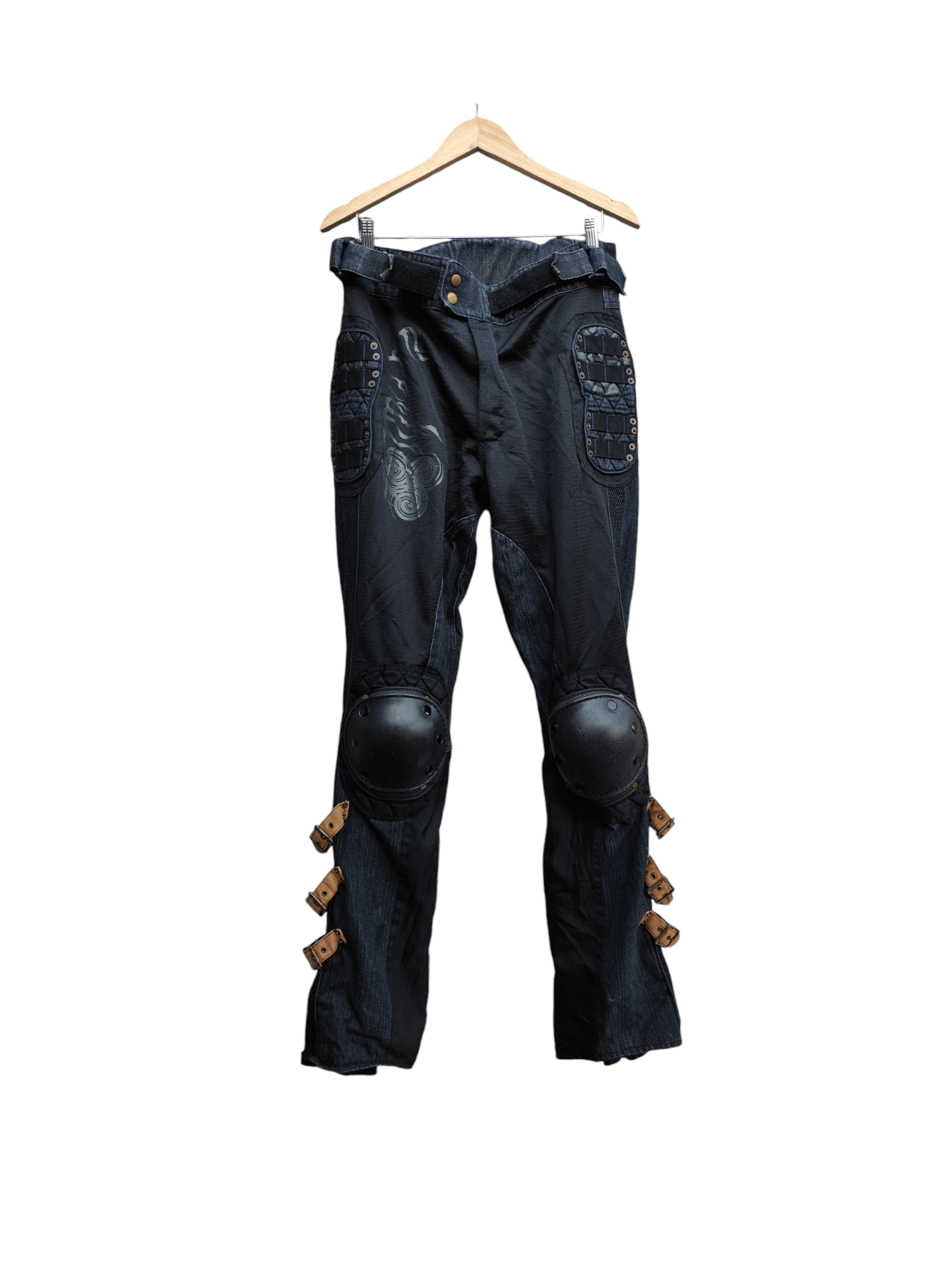 Japanese Brand JAPANESE TRADITION MOTORCYCLE RIDING DENIM PANTS RARE DESIGN Size US 33 - 1 Thumbnail