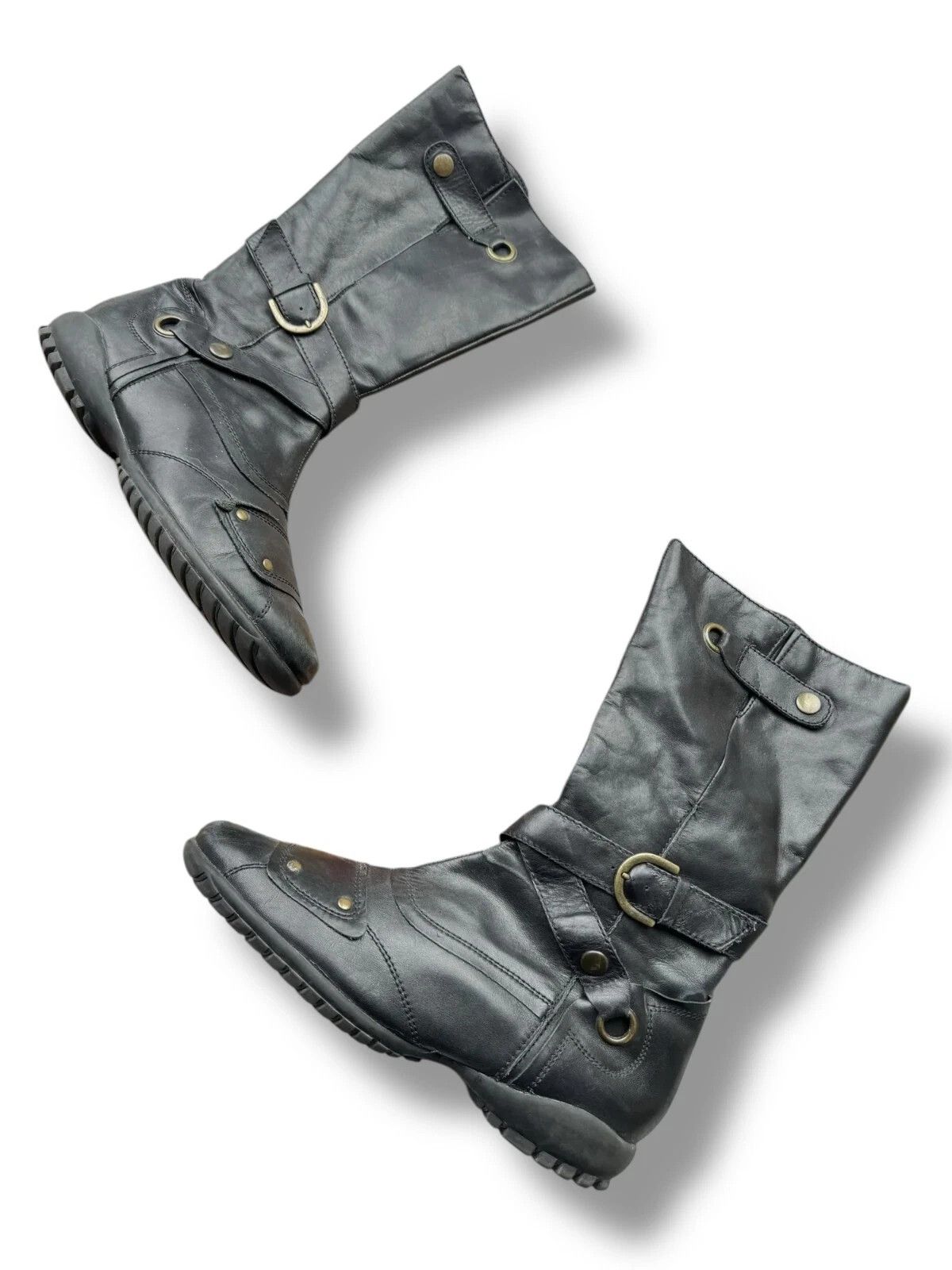 Leather Boots With Straps From The 90s(V81)