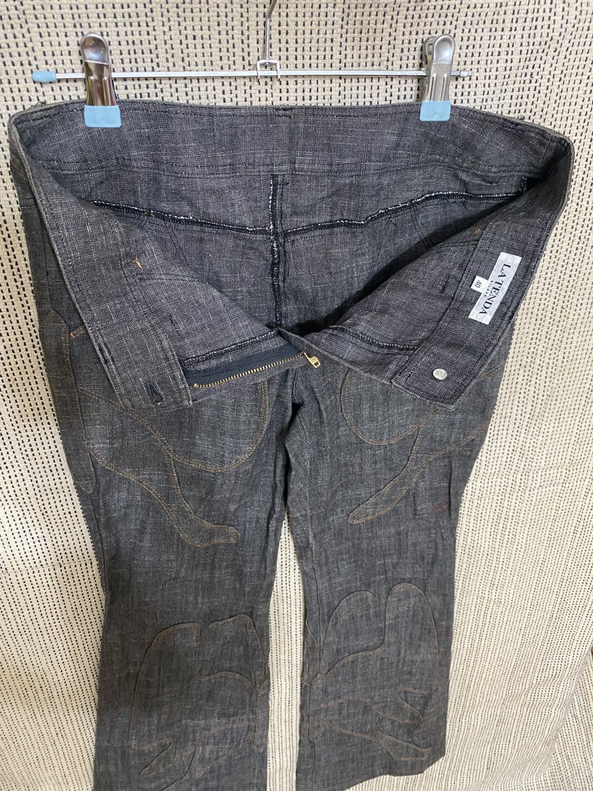 Japanese Brand LA TENDA WAXED BLACK BOOTCUT DENIM NICE DESIGN VERY RARE Size 31" - 10 Thumbnail