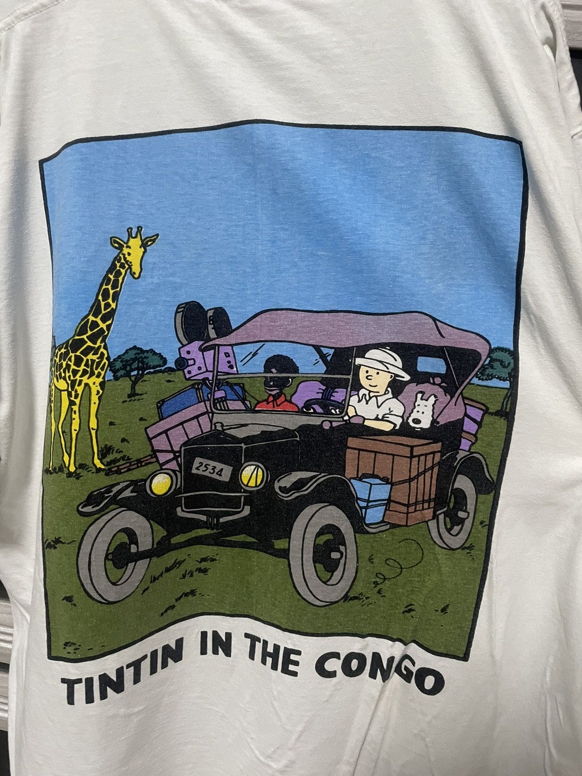 Vintage Vintage 90s Tintin in the Congo Graphic Cartoon T-Shirt XL Size US XL / EU 56 / 4 - 3 Thumbnail