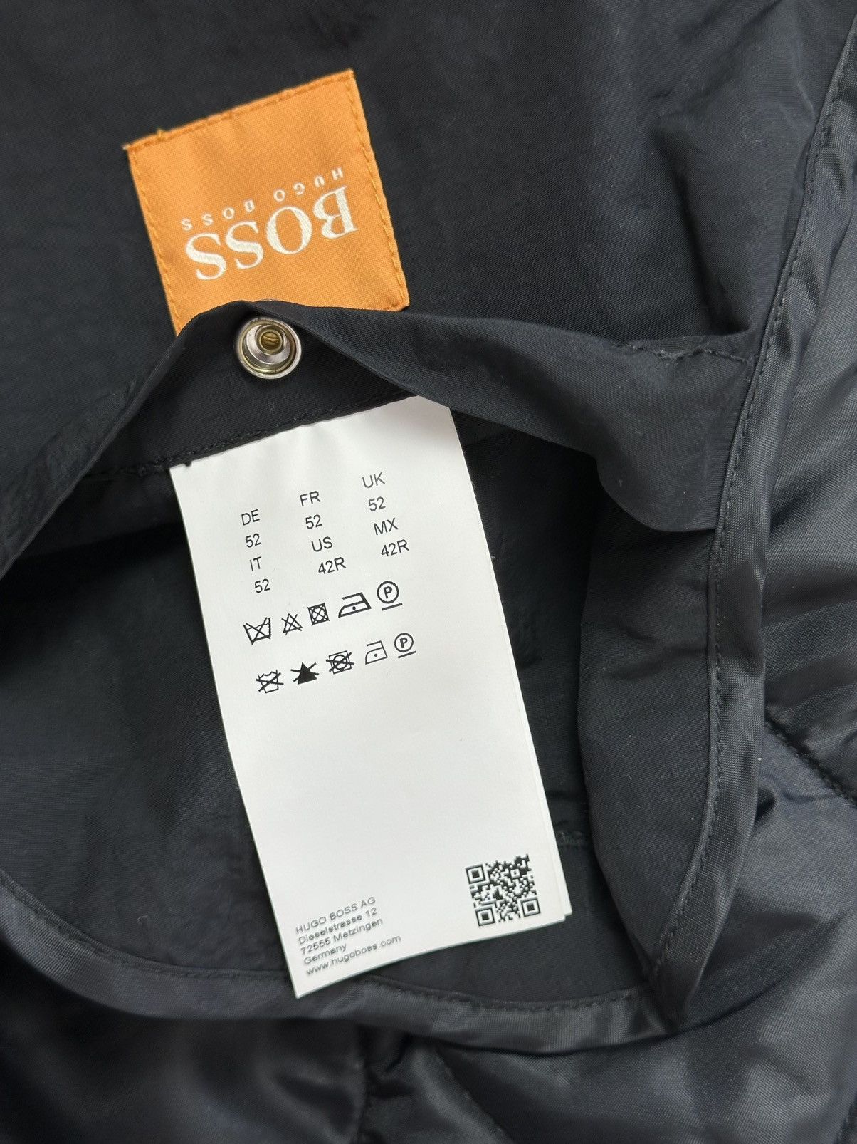 Vintage Hugo Boss Quilted Black Insulated Bomber Jacket