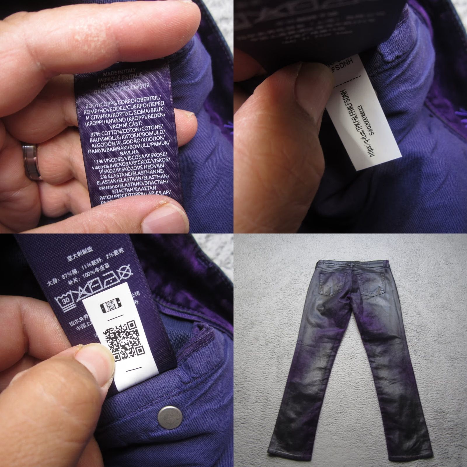Ralph Lauren Purple Label Ralph Lauren Purple Label Mens 27 Purple Velvet Slim Casual Preppy Pants Size US 27 - 9 Thumbnail