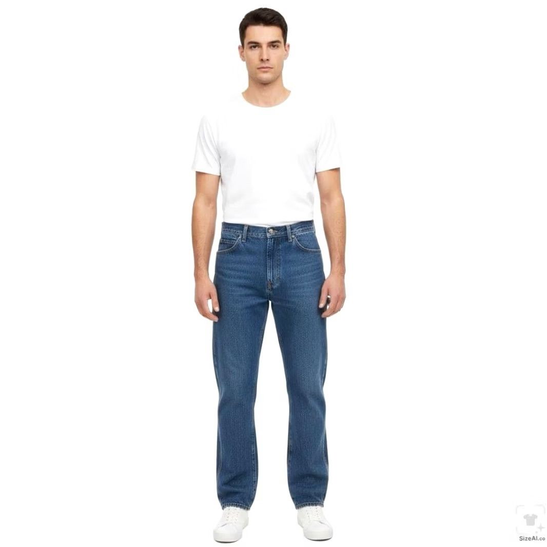 Dickies Dickies Jeans Mens 33x34 Blue Medium Wash Straight Relaxed Denim Zip Fly Pants Size US 33 - 4 Thumbnail