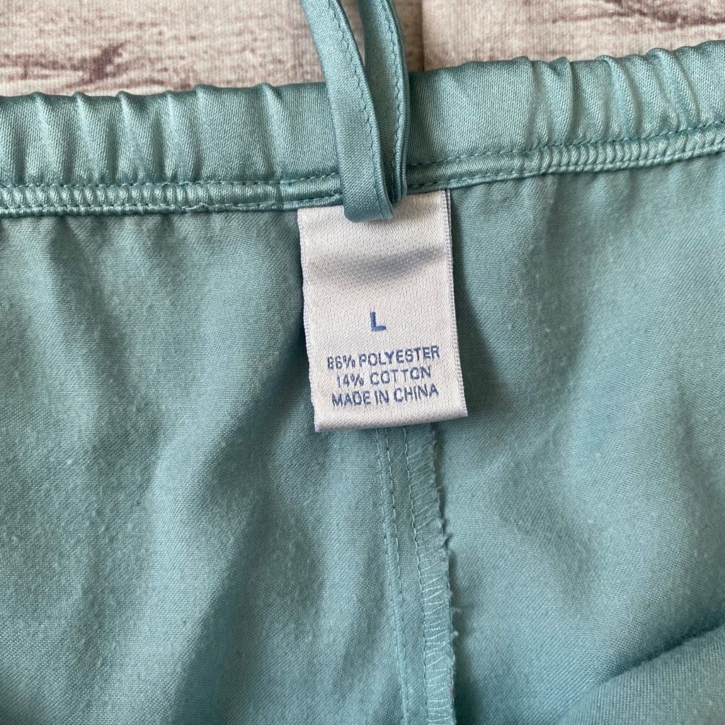 Other Satin pajama pants women L w/elastic waist and drawstring Size ONE SIZE - 4 Thumbnail