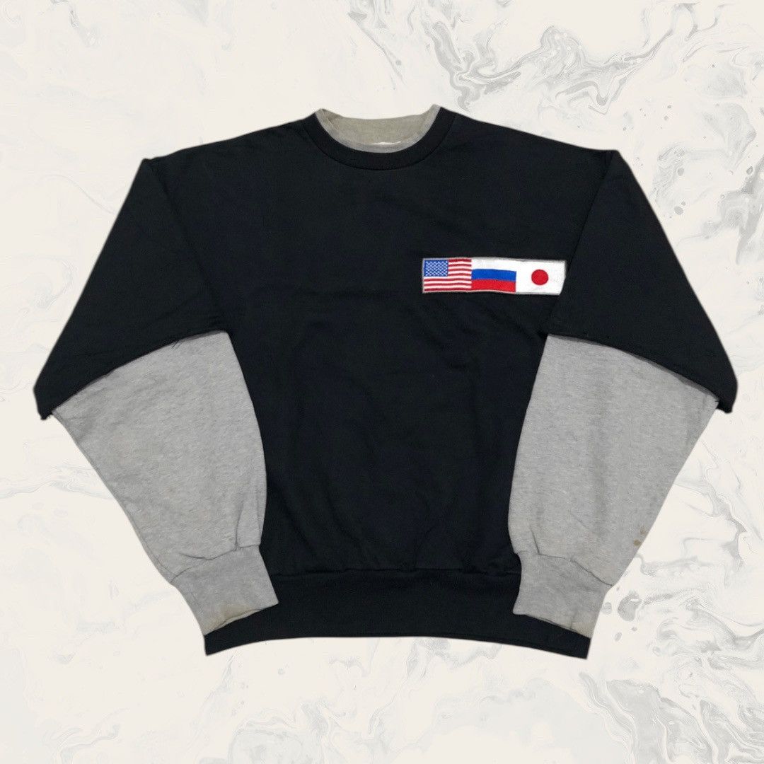 Number (N)ine Gosha Rubchinskiy Double Sleeve Flag Crewneck Sweatshirt Size US S / EU 44-46 / 1 - 2 Thumbnail