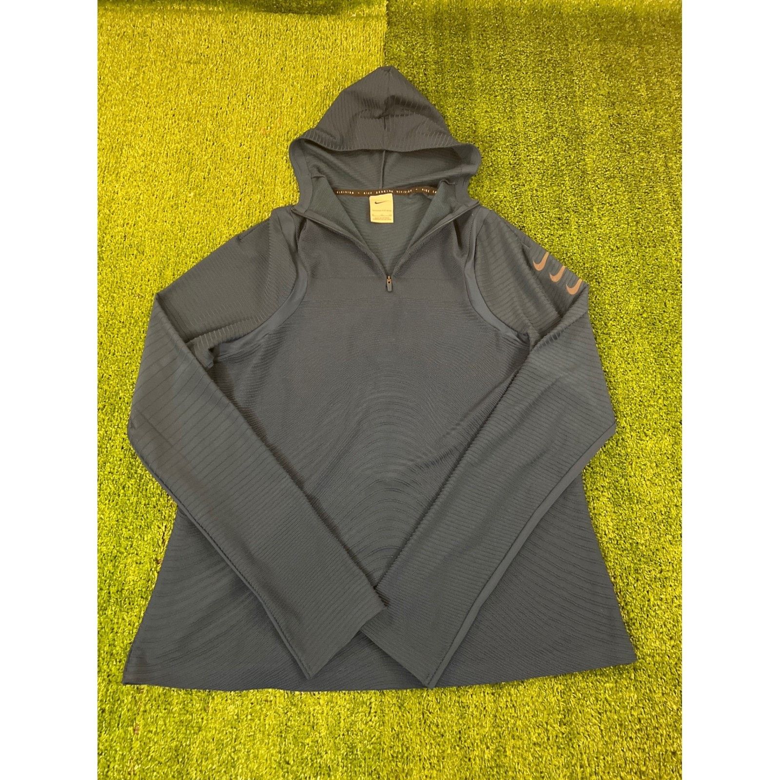Nike Nike Running Division Womens XL Blue Textured Ribbed Hoodie Size XL / US 12-14 / IT 48-50 - 1 Thumbnail