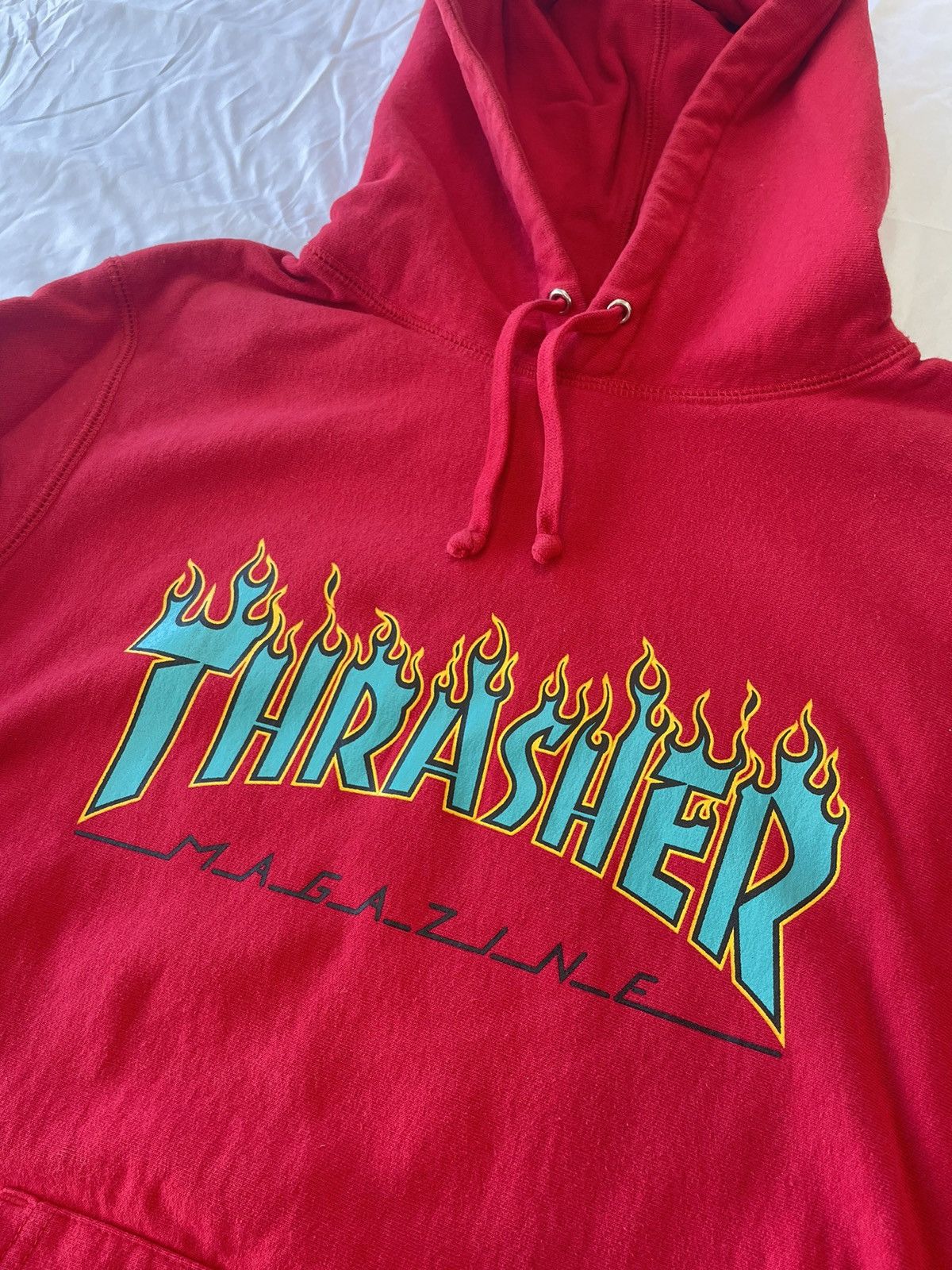 Supreme Thrasher Flame Logo Hoodie Red Size Medium