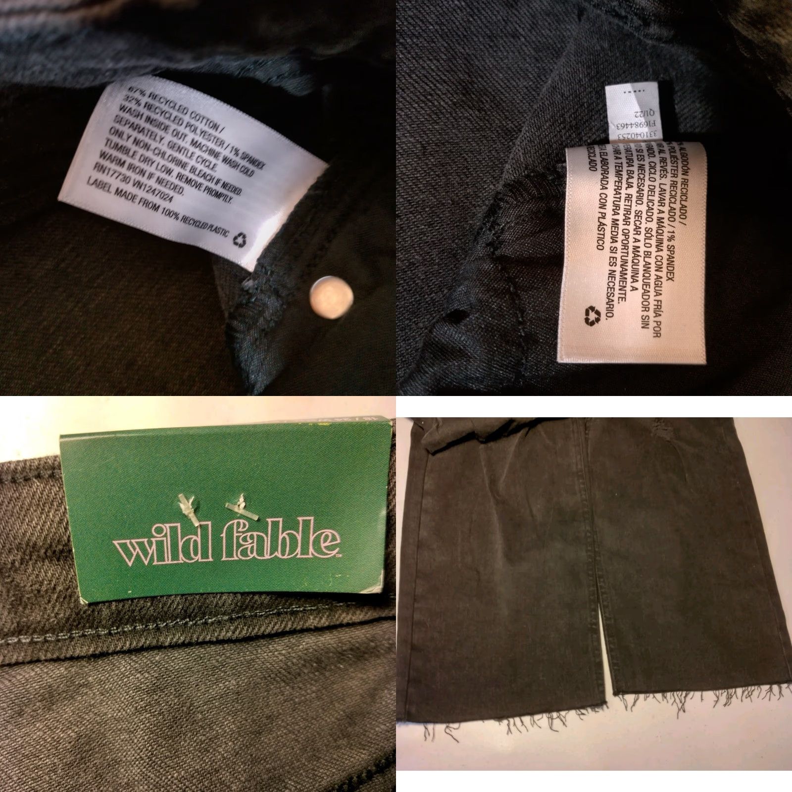 Vintage Wild Fable Jeans Women 18 34x27 Black Super High Rise Slim Straight Distressed Size 40" / US 18 - 8 Thumbnail