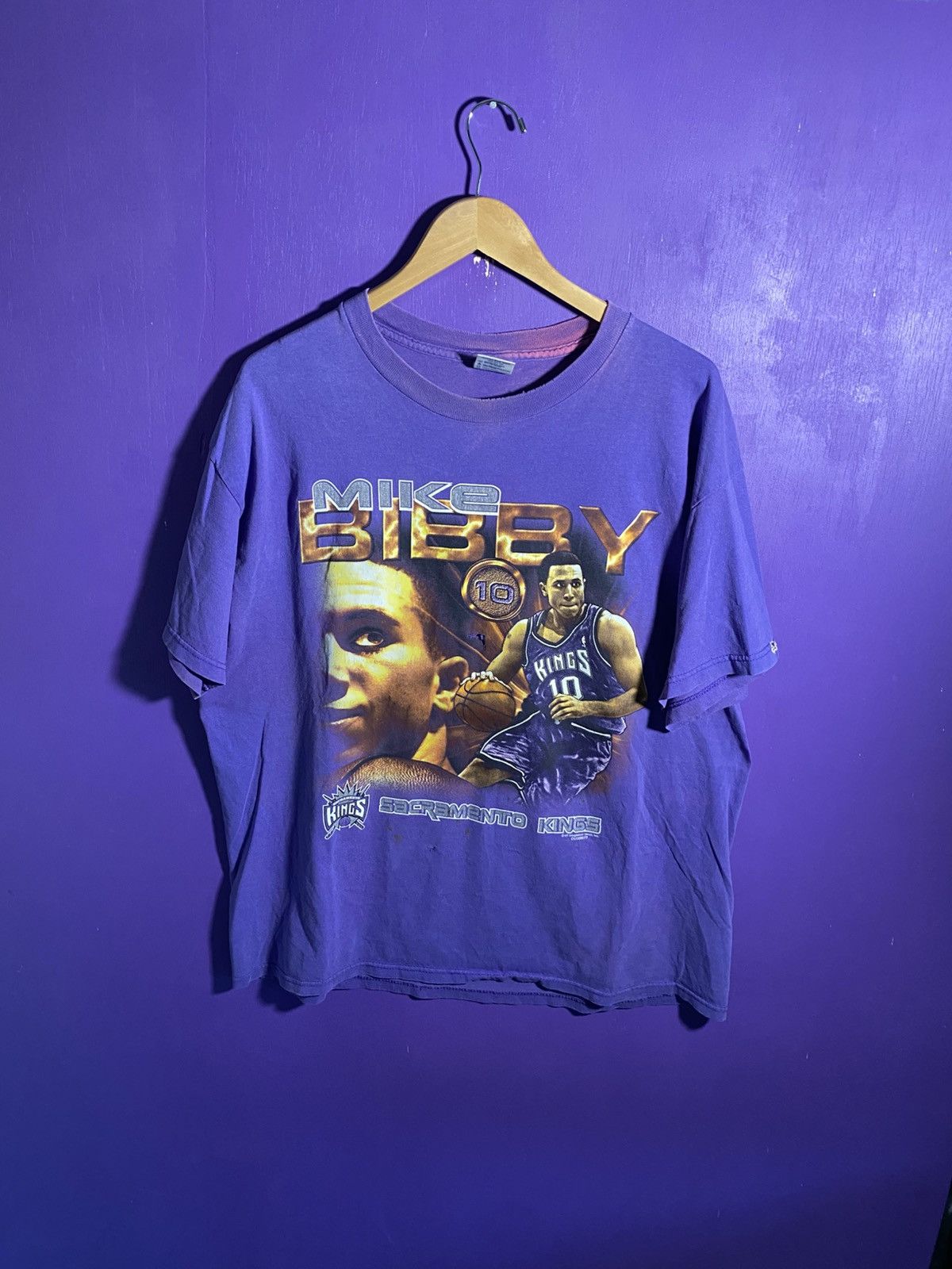 NBA Vintage 90s Sacramento kings Mike Bibby coin tee Size US XL / EU 56 / 4 - 1 Thumbnail