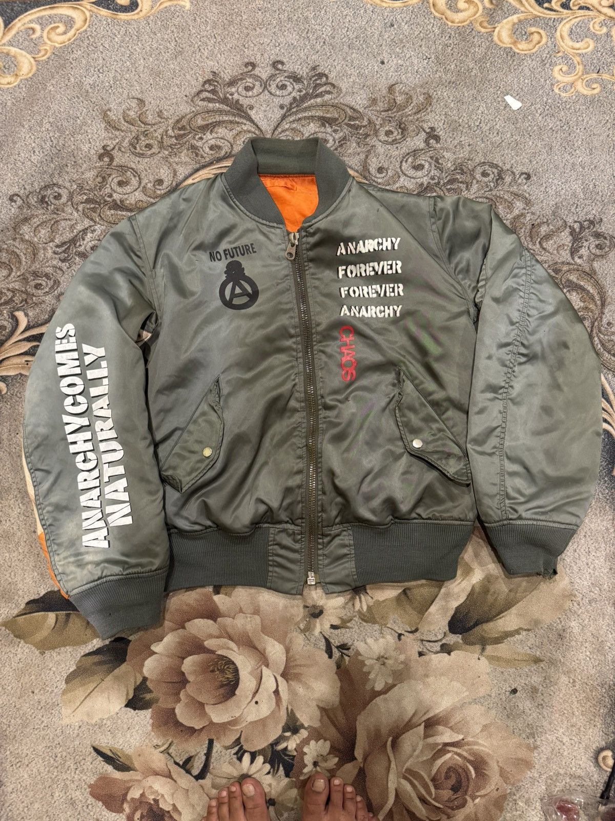 90s Vintage HANDMADE flight jacket
