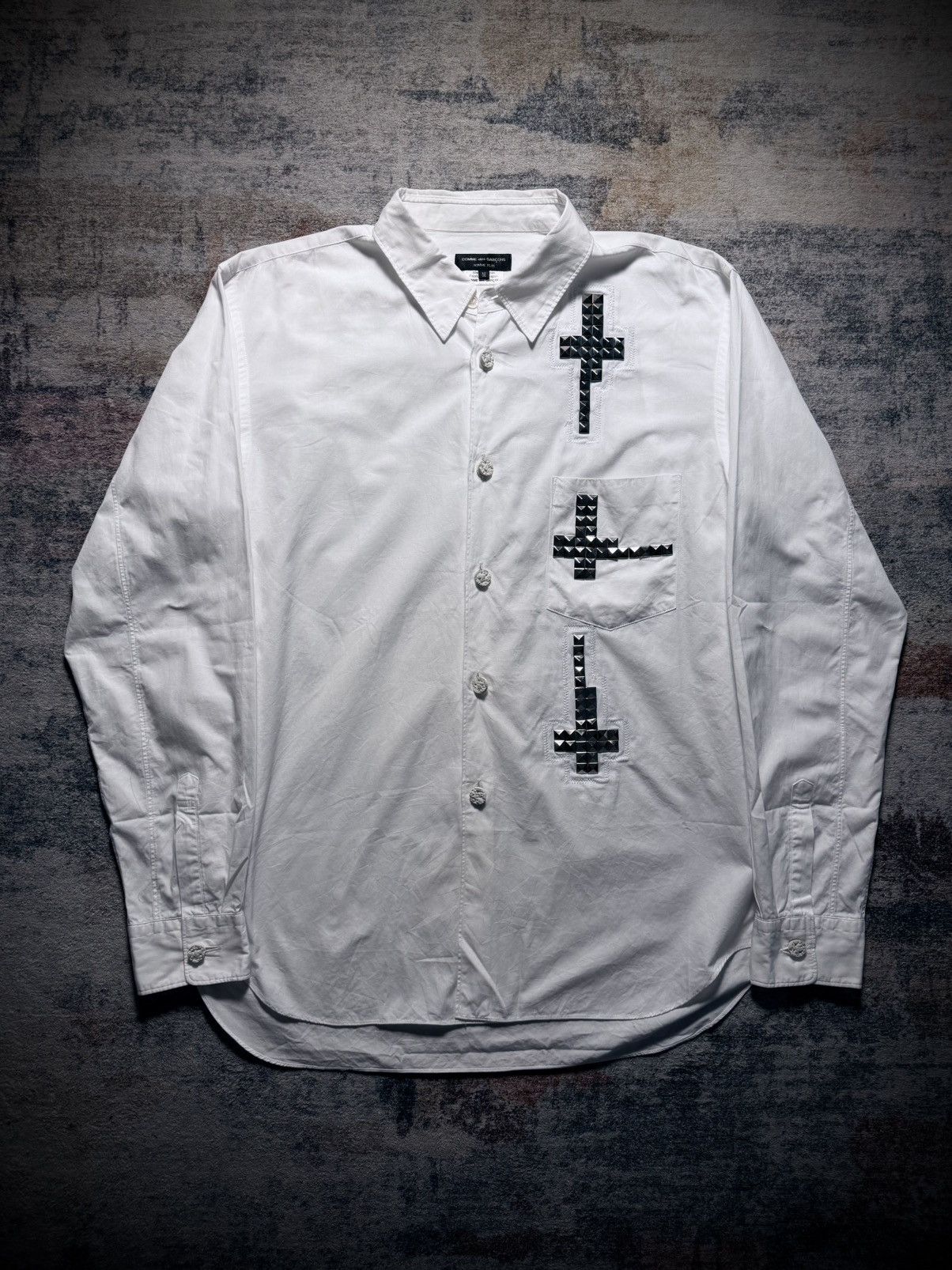 Comme des Garcons Homme Plus cdg studded cross button up shirt | Grailed