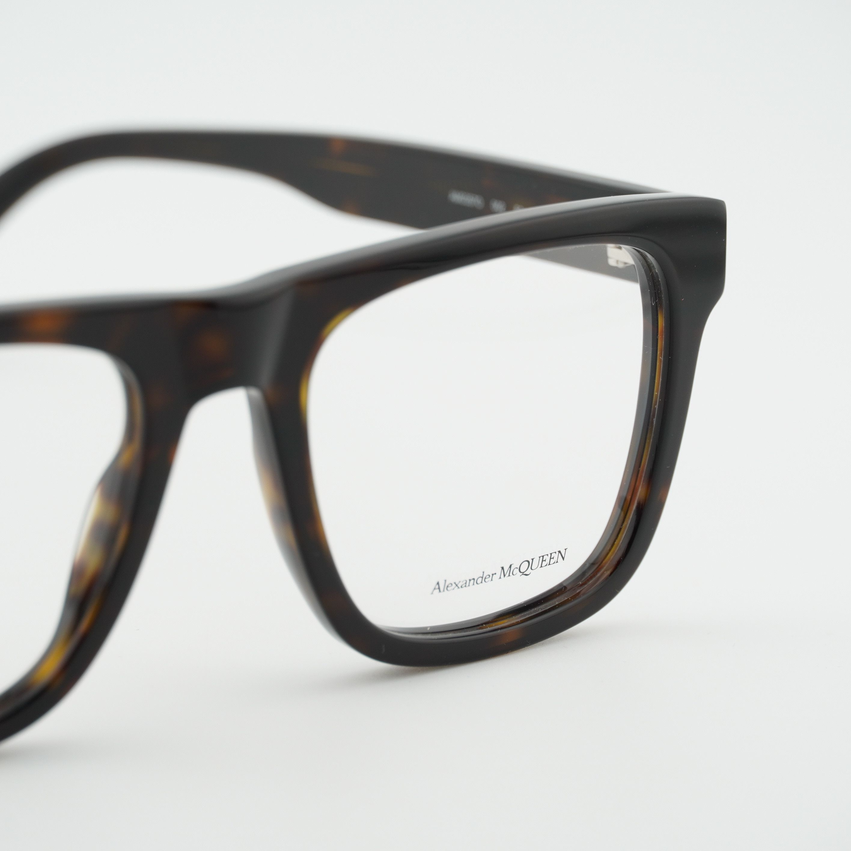 Alexander McQueen Alexander McQueen AM0357O 002 Eyeglasses Havana 52mm Square Size ONE SIZE - 2 Thumbnail