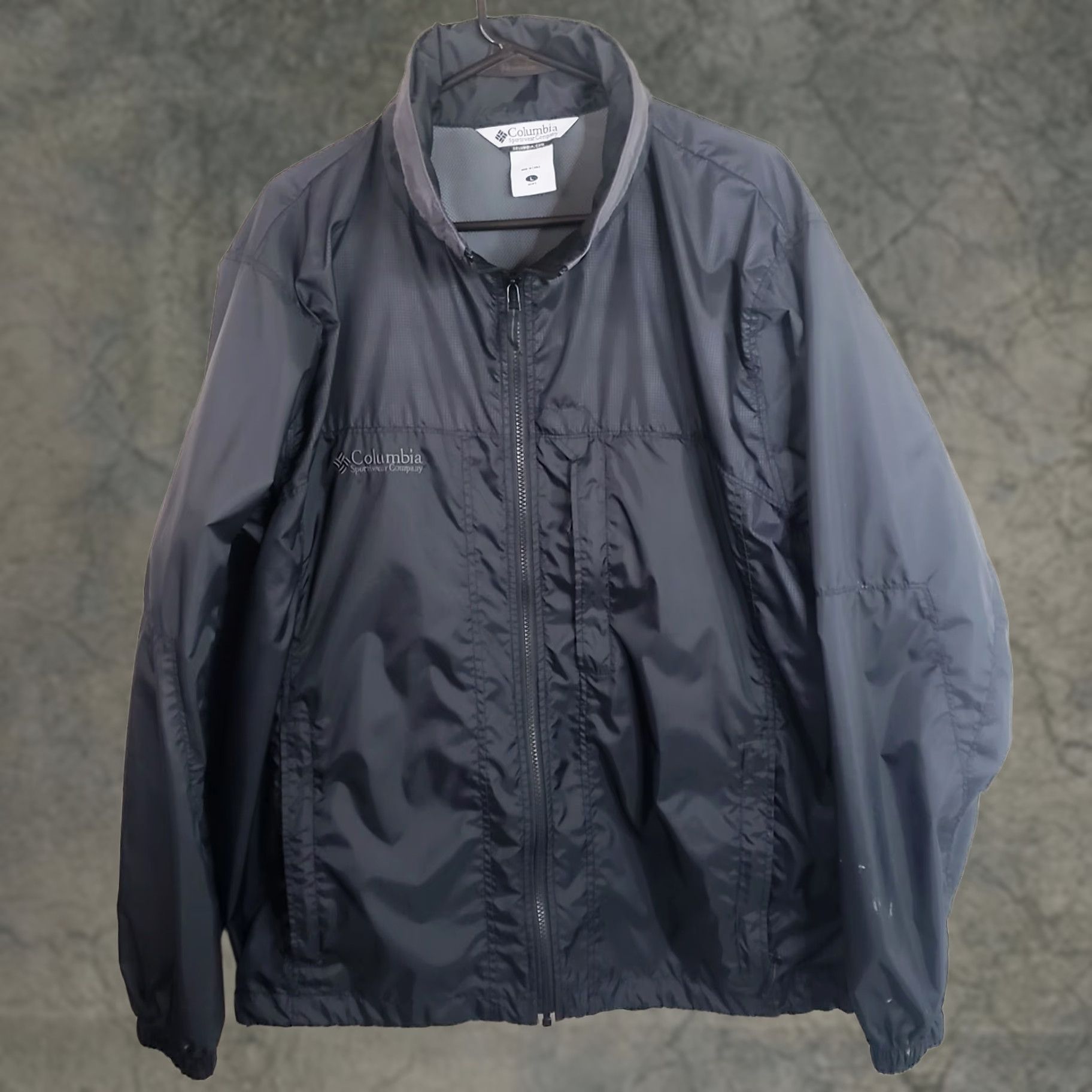 Rains Columbia Hooded Rain Coat Jacket Long Sleeve Black Full Zip Pockets Standup Collar Mens L Rain Size US L / EU 52-54 / 3 - 1 Thumbnail